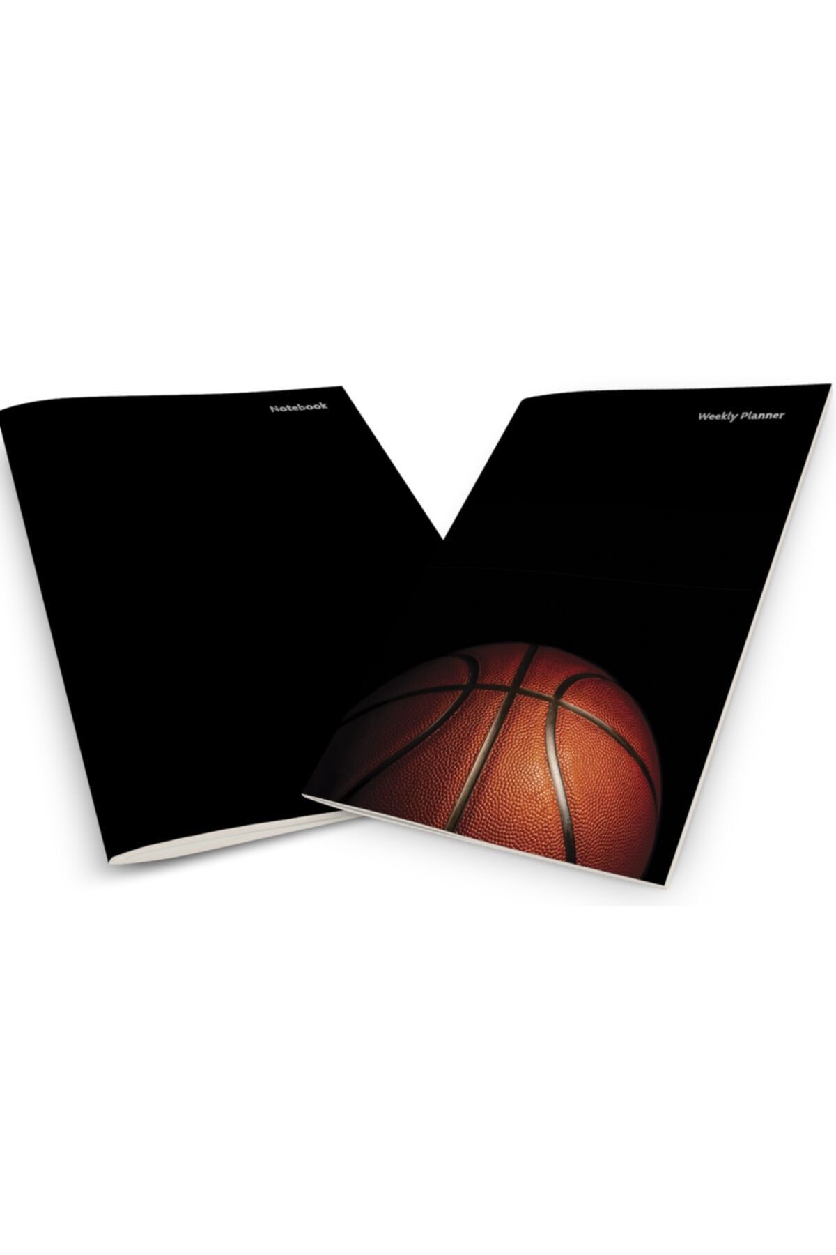 Pelikan Yayınları Basketball Ball On Black Background Weekly Planner & Notebook