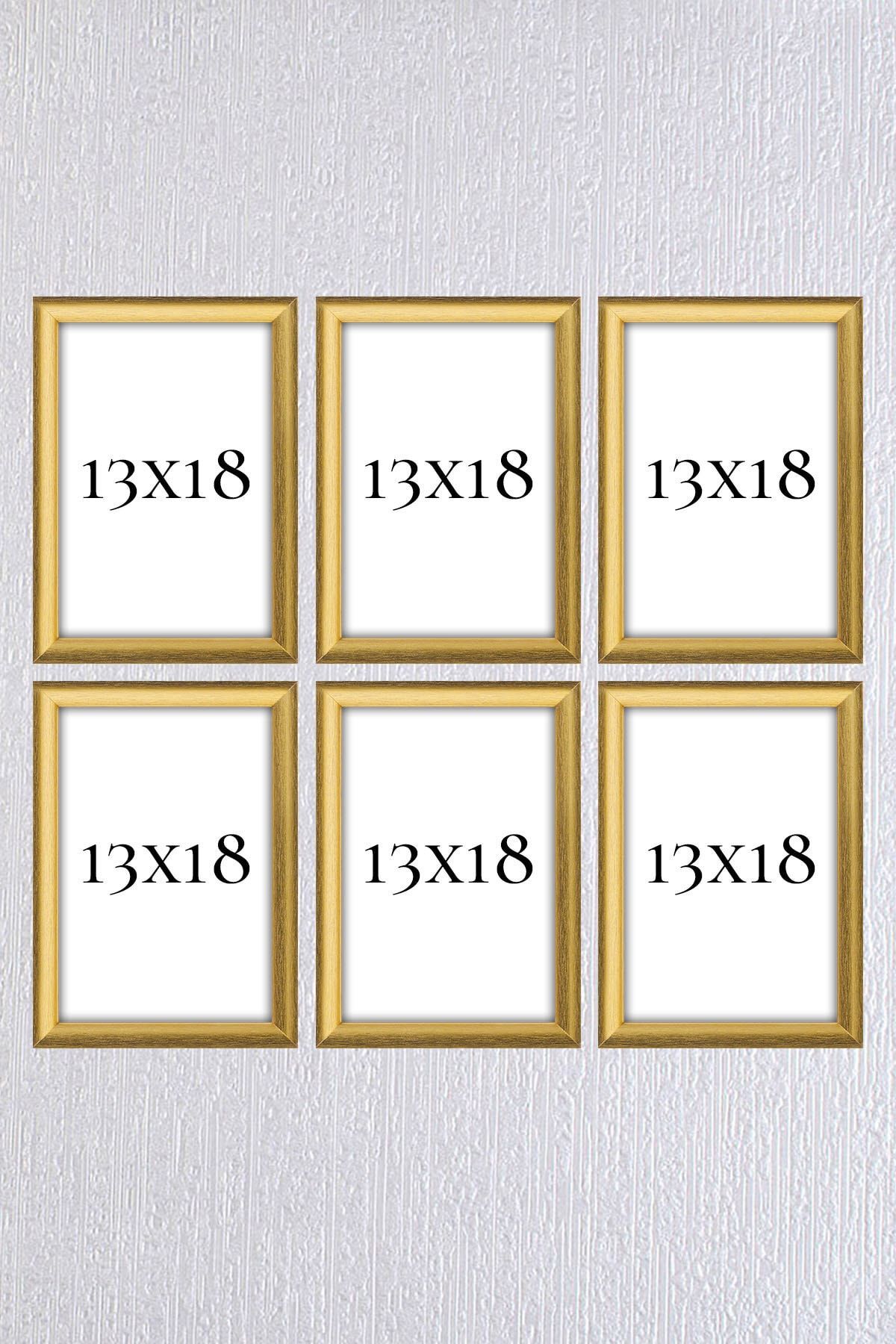 Araste Dekorasyon Gold Çerçeve Seti 6 Adet 13x18