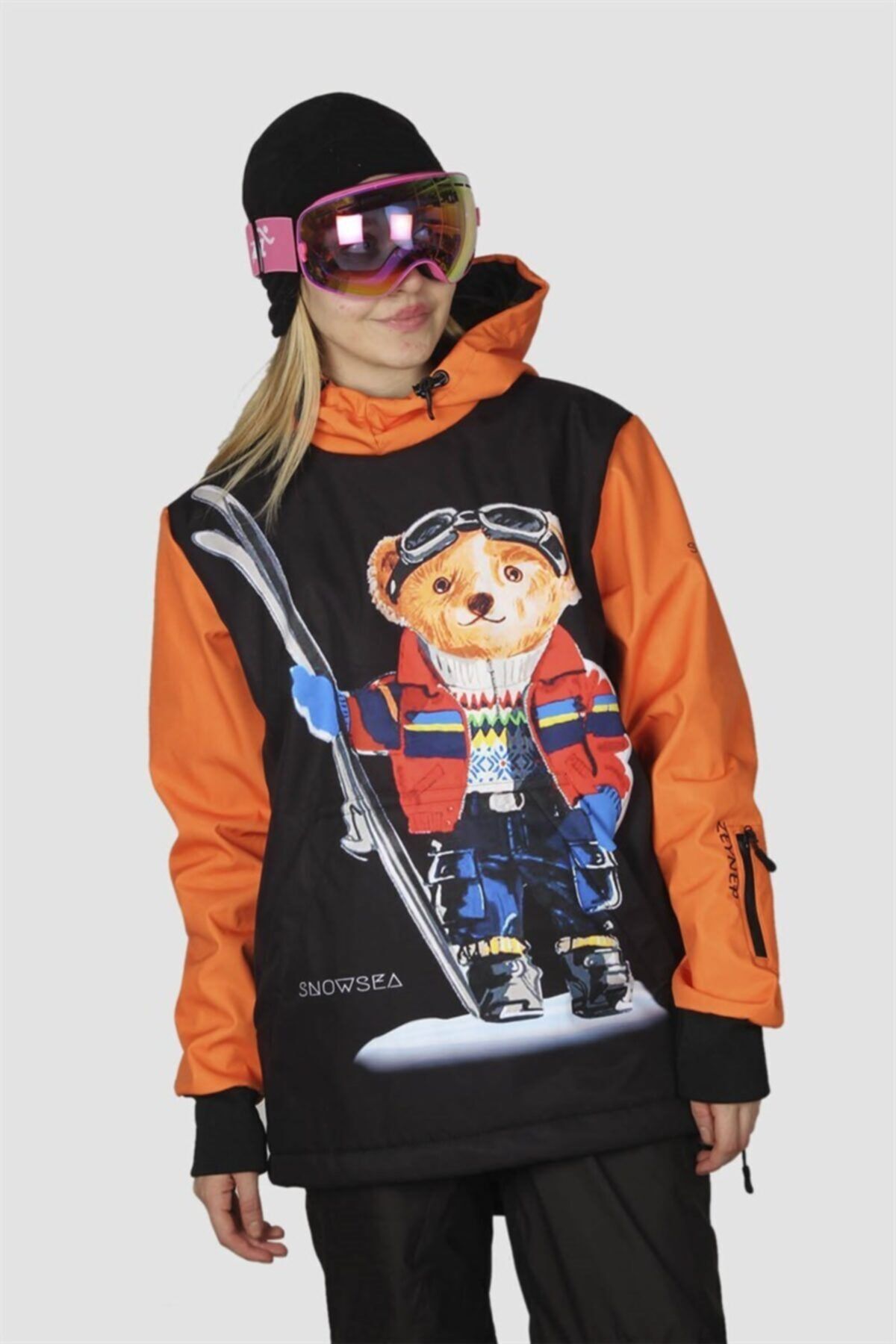 Tıklaalbeni Kadın Skiing Teddy Bear  Kayak Ve Snowboard Montu