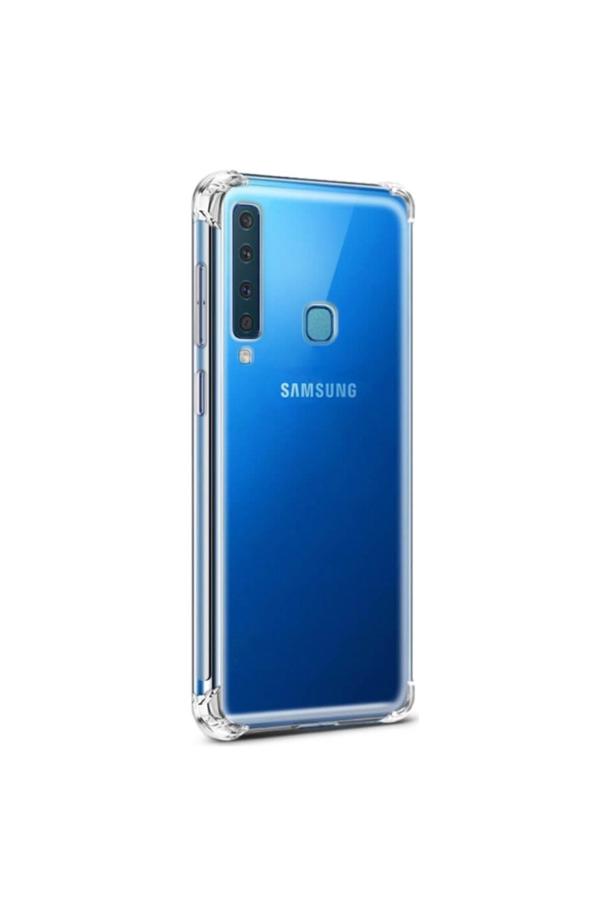 Fibaks Samsung Galaxy A9 2018 Kılıf Crystal Sert Pc Antishock Darbe Emici Kenar Şeffaf Silikon Kapak