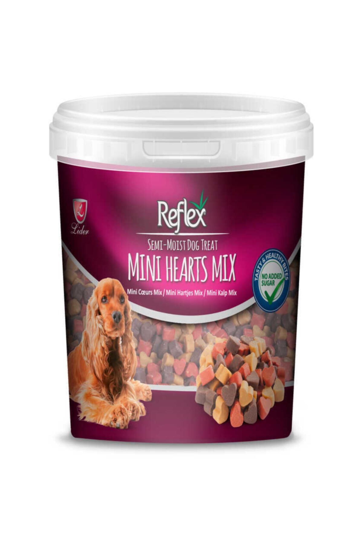 Reflex Karışık Renkli Mini Kalpli Yarı Yumuşak Köpek Ödül Maması 500 gr