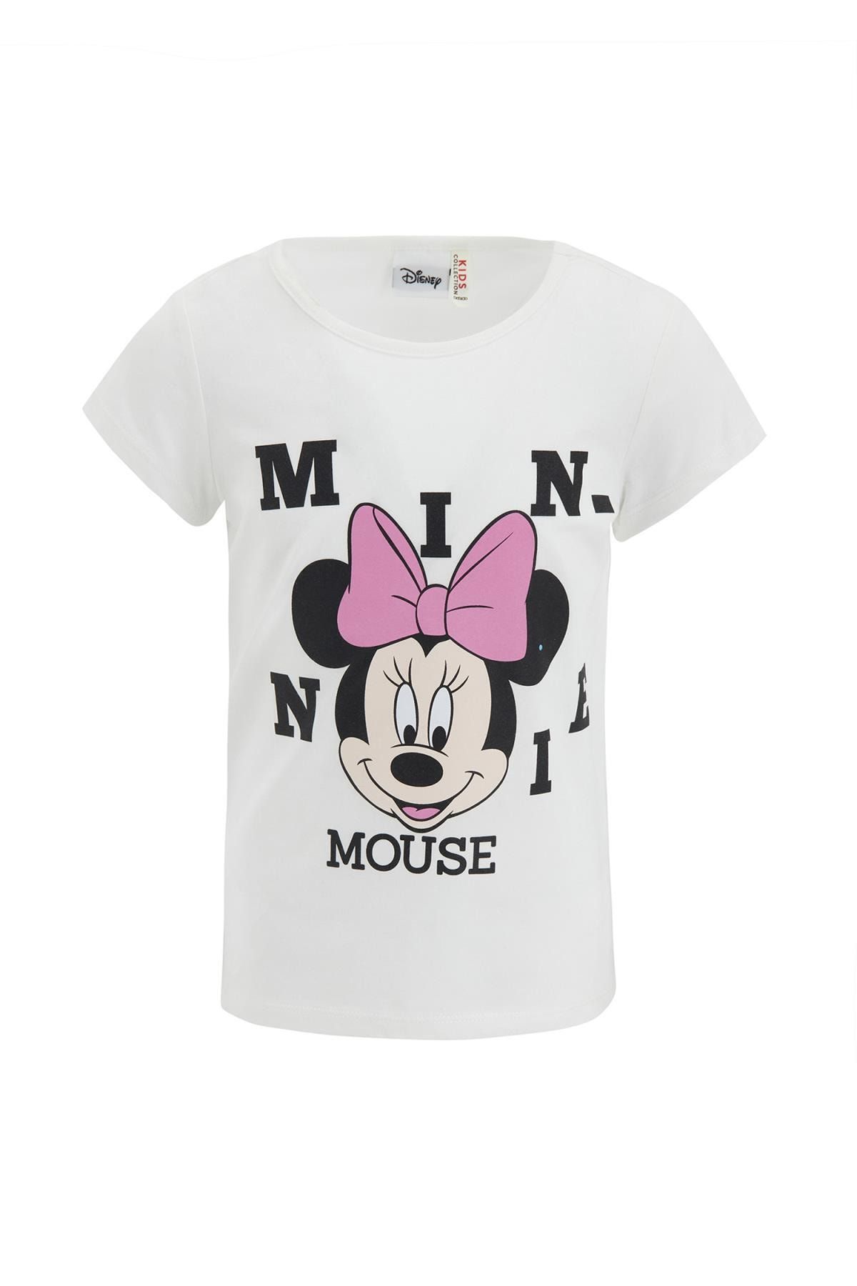 Defacto Kız Çocuk Minnie Mouse Lisanslı Kısa Kol Tişört