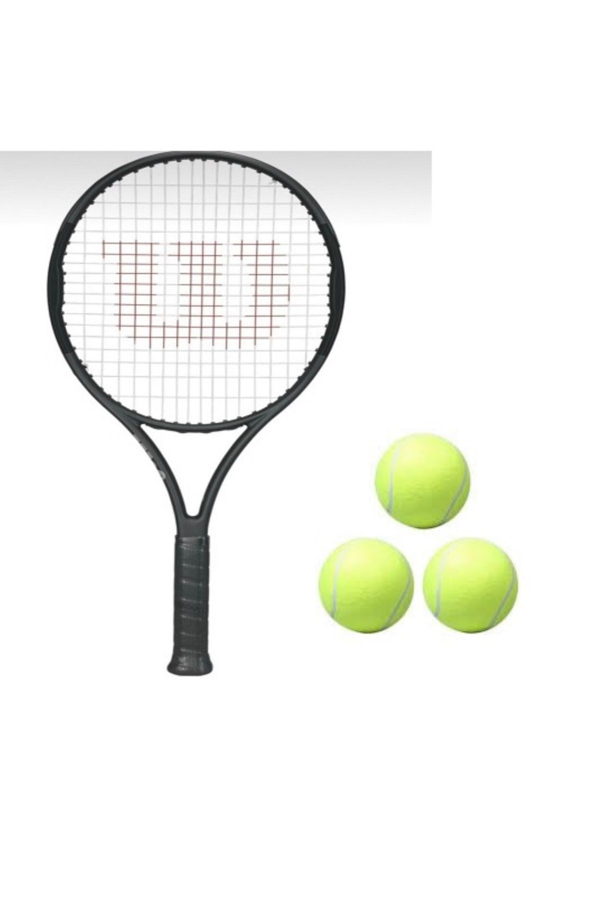 polimer Yetişkin Tenis Raketi 3 Adet Tenis Topu