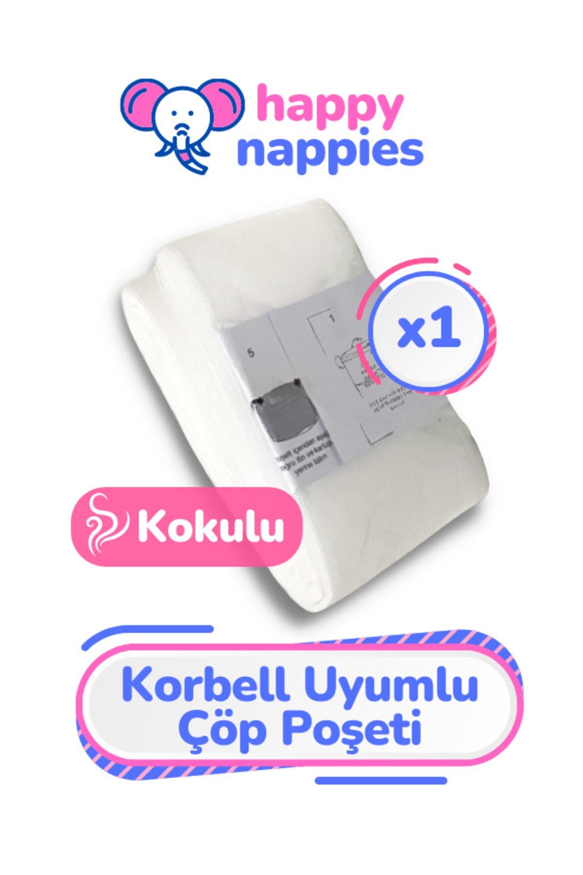 HappyNappies 15/16lt Uyumlu Yerli Malı Poşet - 1 Paket - 500 Adet Bebek Bezi Kapasitesi