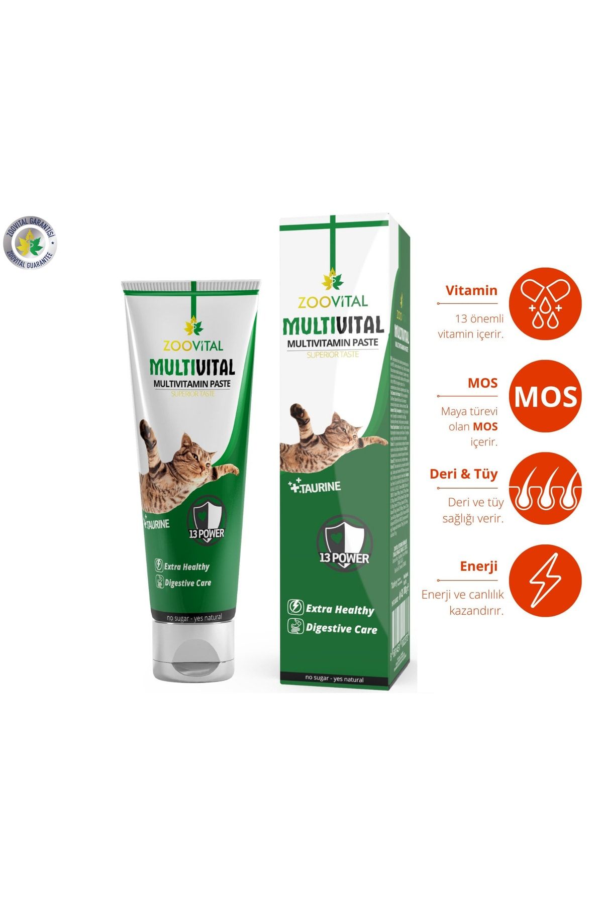 Zoovital Multivital Paste Taurinli Kedi Vitamini 100 Gr 1 Adet - 13 Farklı Vitaminli Malt Macun