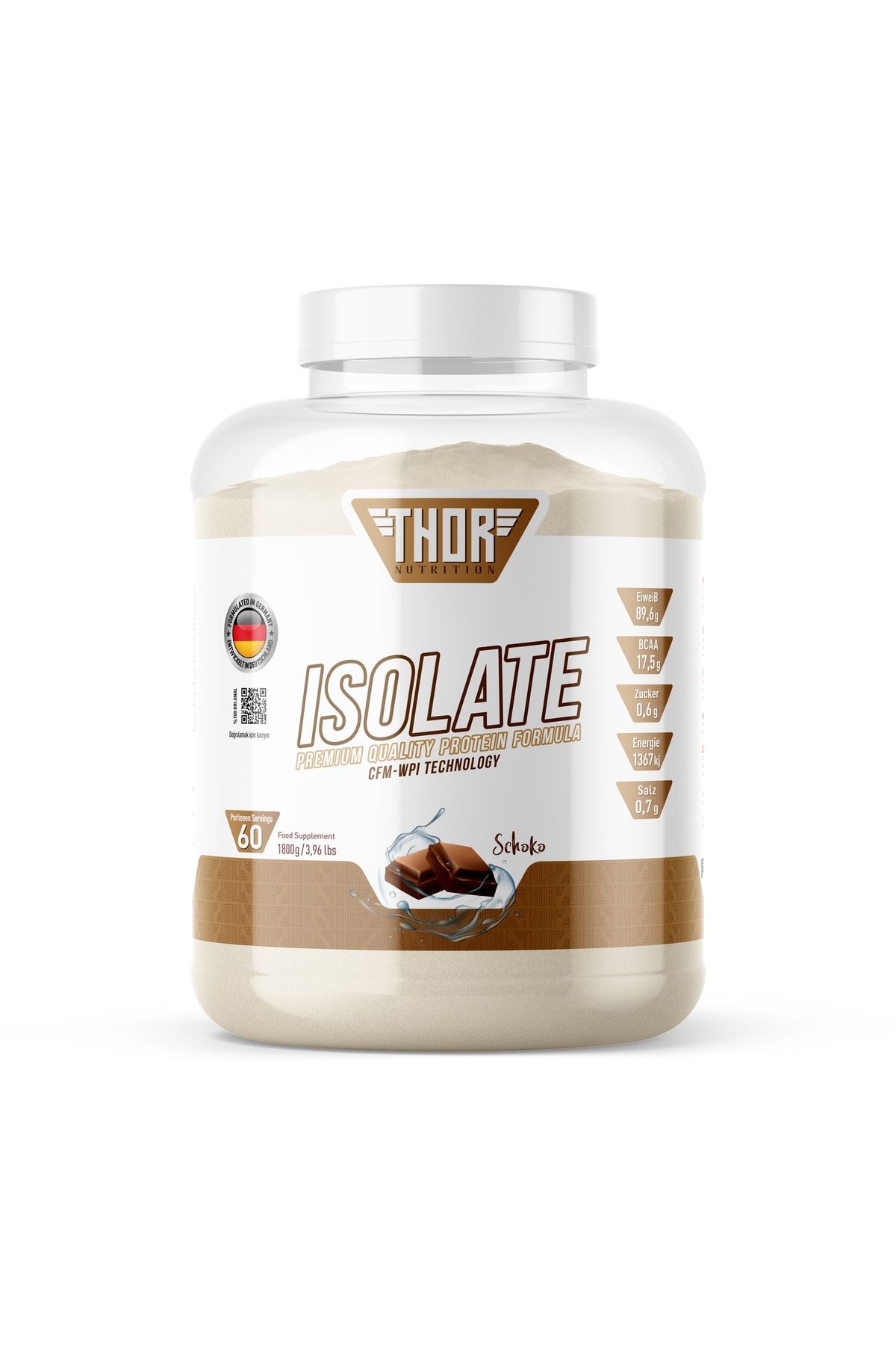THOR NUTRITION 1,8kg Izole Protein 60 Servis Çikolata Aromalı