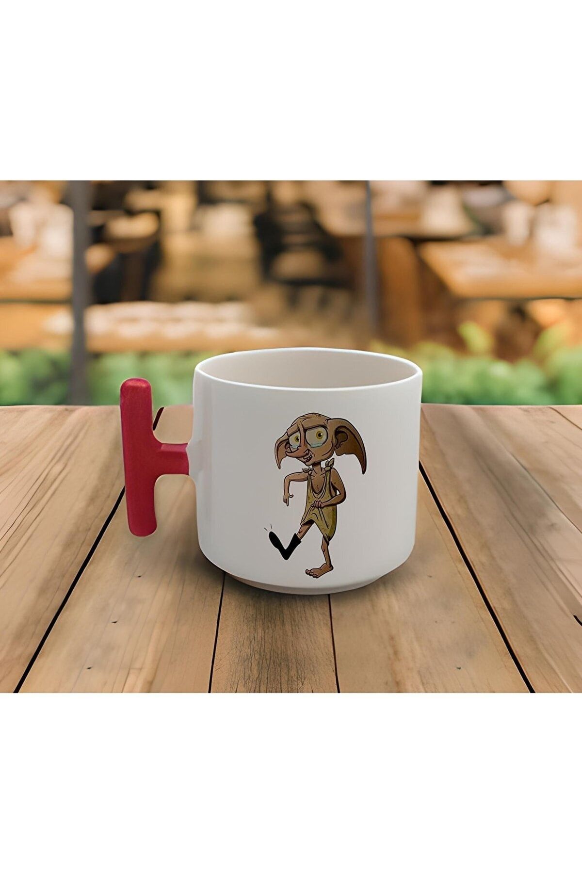 RHG Art Latte & Espresso El Yapımı Harry Potter Dobby Kırmızı T Kulp Kupa 200 Ml