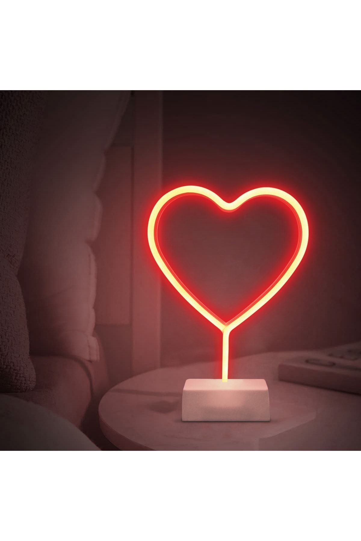 Piranha Dekoratif Neon Kalp Gece Aydınlatması