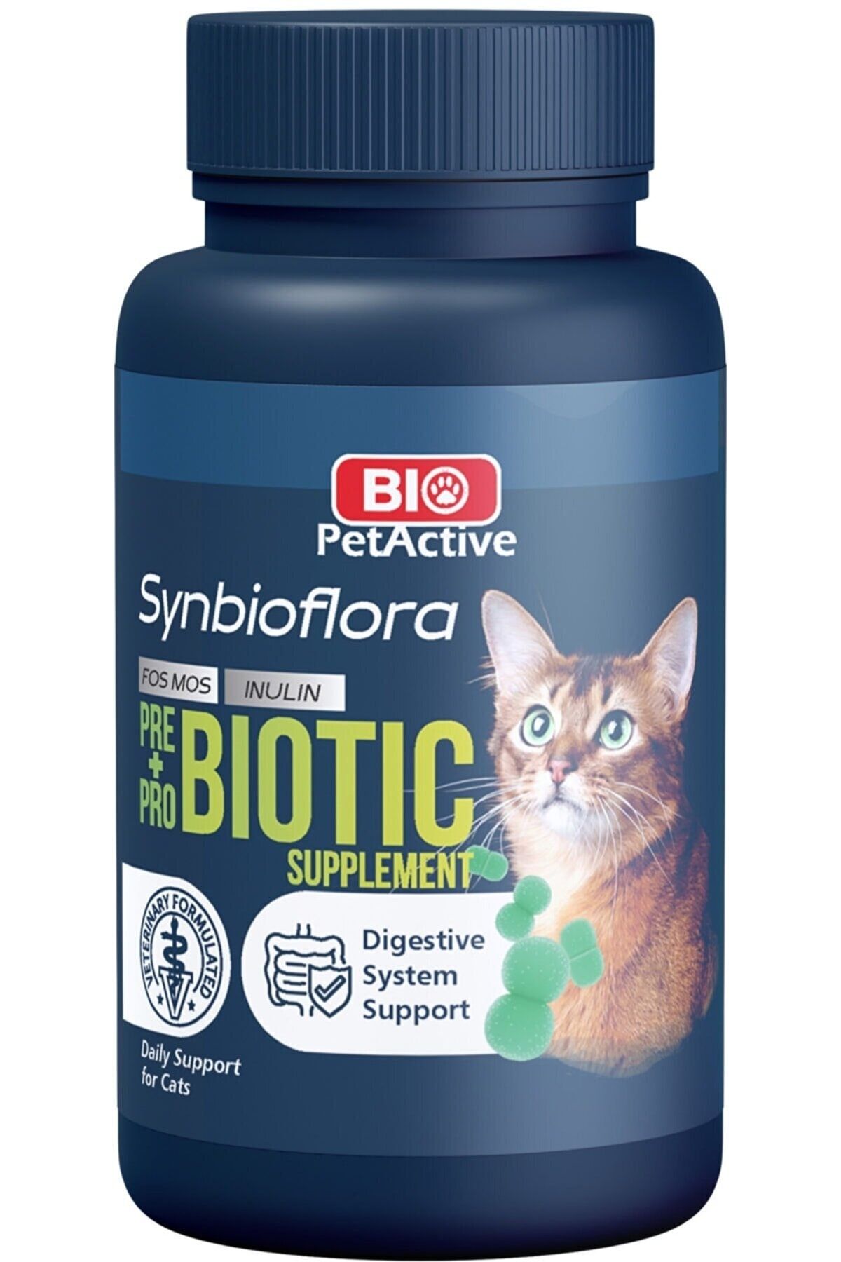 Bio PetActive Synbioflora Probiyotik Ve Prebiyotik Kedi Bağışıklık Ve Sinidirim Düzenleyici Takviye 60 Tablet