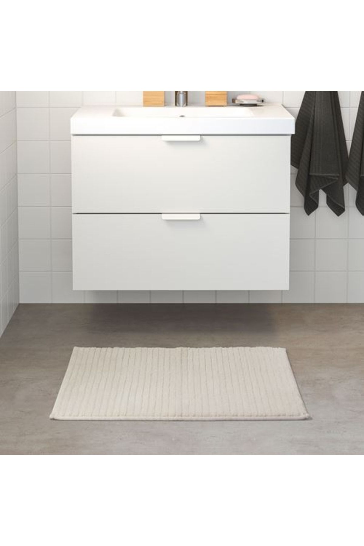 IKEA Brınasen, Banyo Paspası, 50x80 Cm, Beyaz