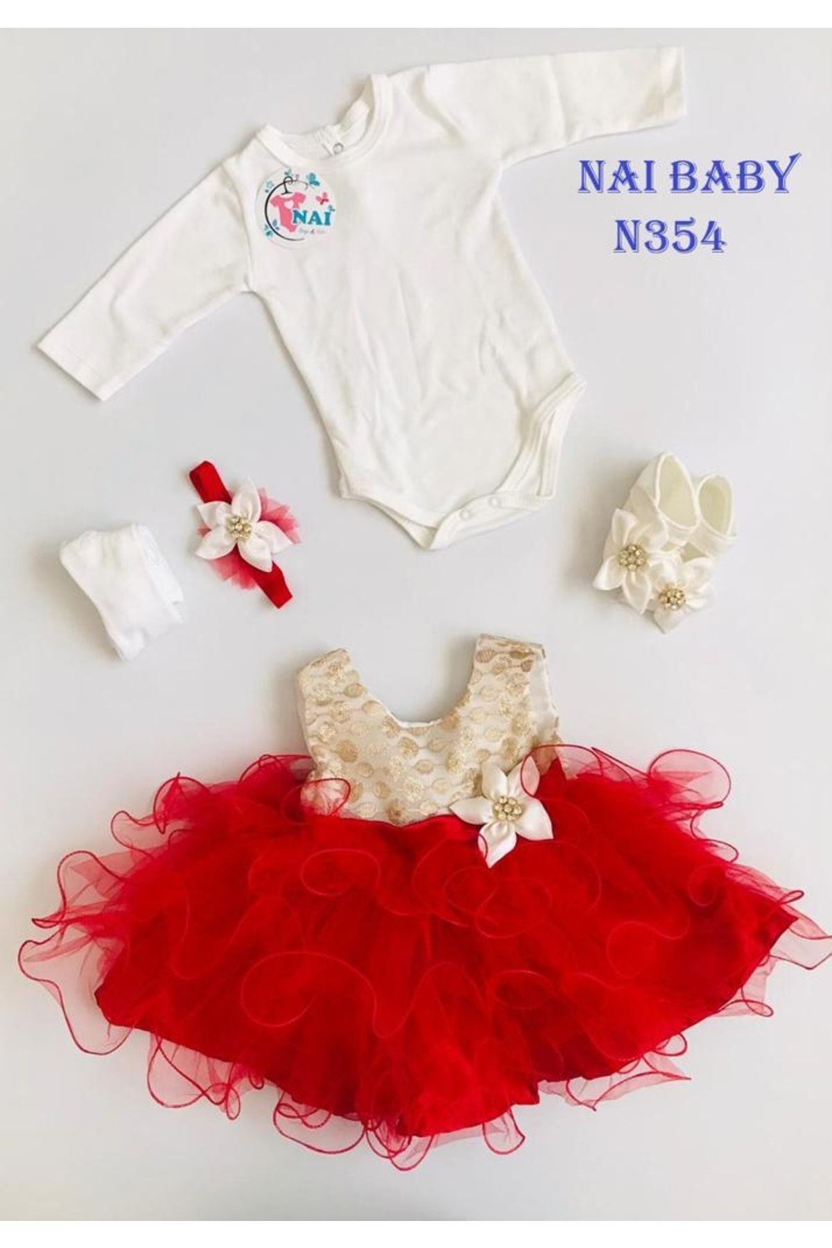Nai baby Kız Bebek Mevlütlük Özel Gün Kıyafeti Hediyelik Bayramlık
