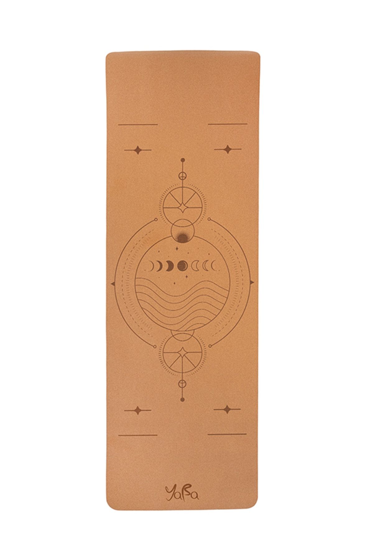YABA Doğal Mantar Yoga Minderi - Yoga Matı 183*61*0,5cm Ay Haritası
