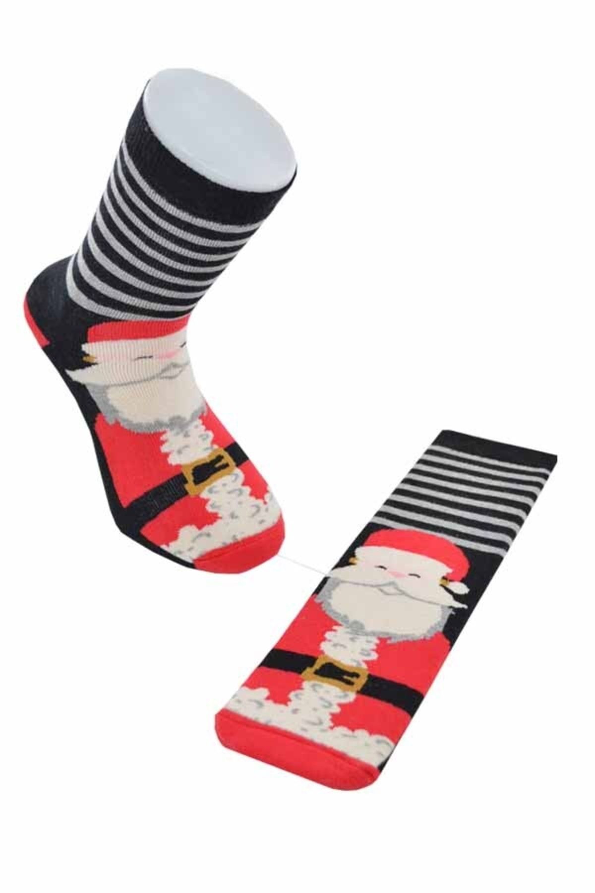Flora Kadın Yılbaşı Noel Christmas Havlu Çorap (noel Baba Baskı)
