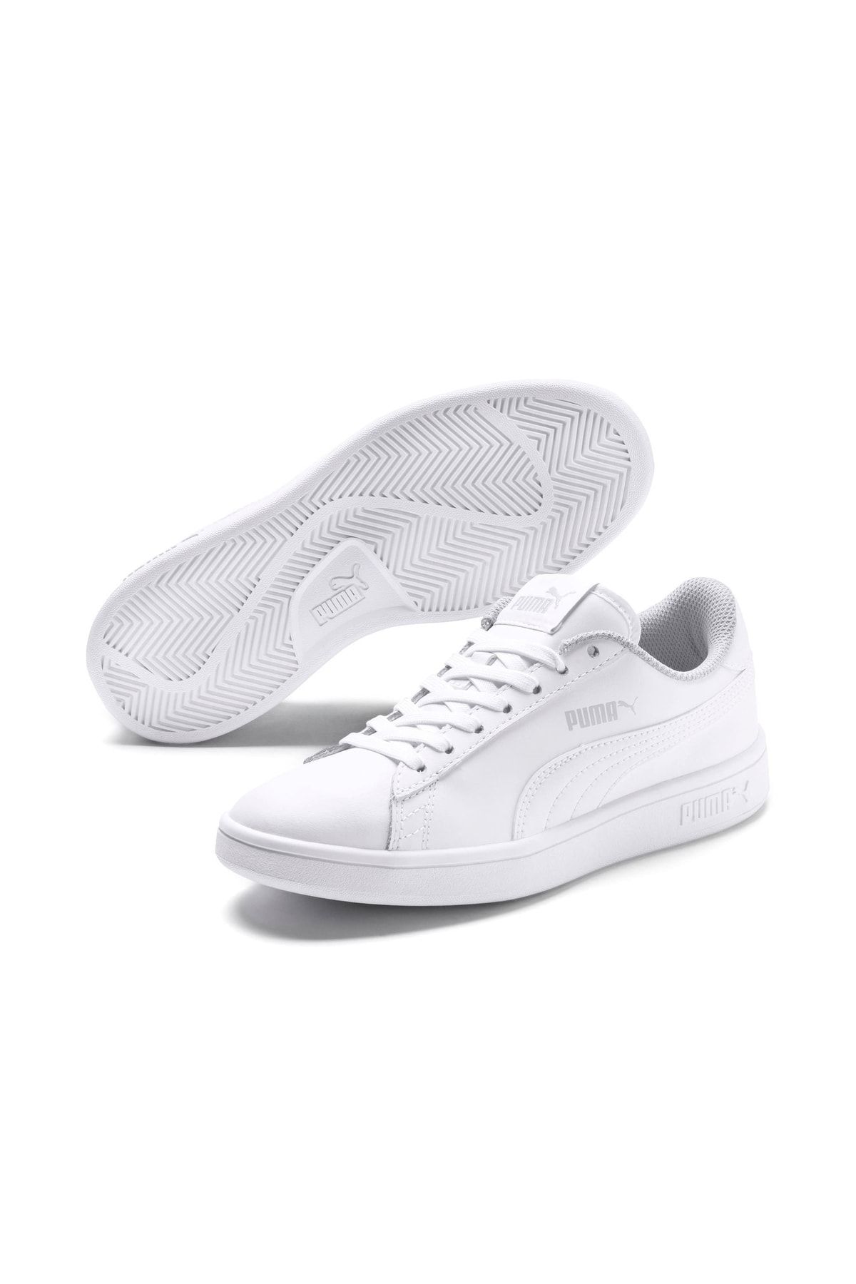 Puma SMASH V2 L JR Beyaz Unısex Deri Sneaker 100323995
