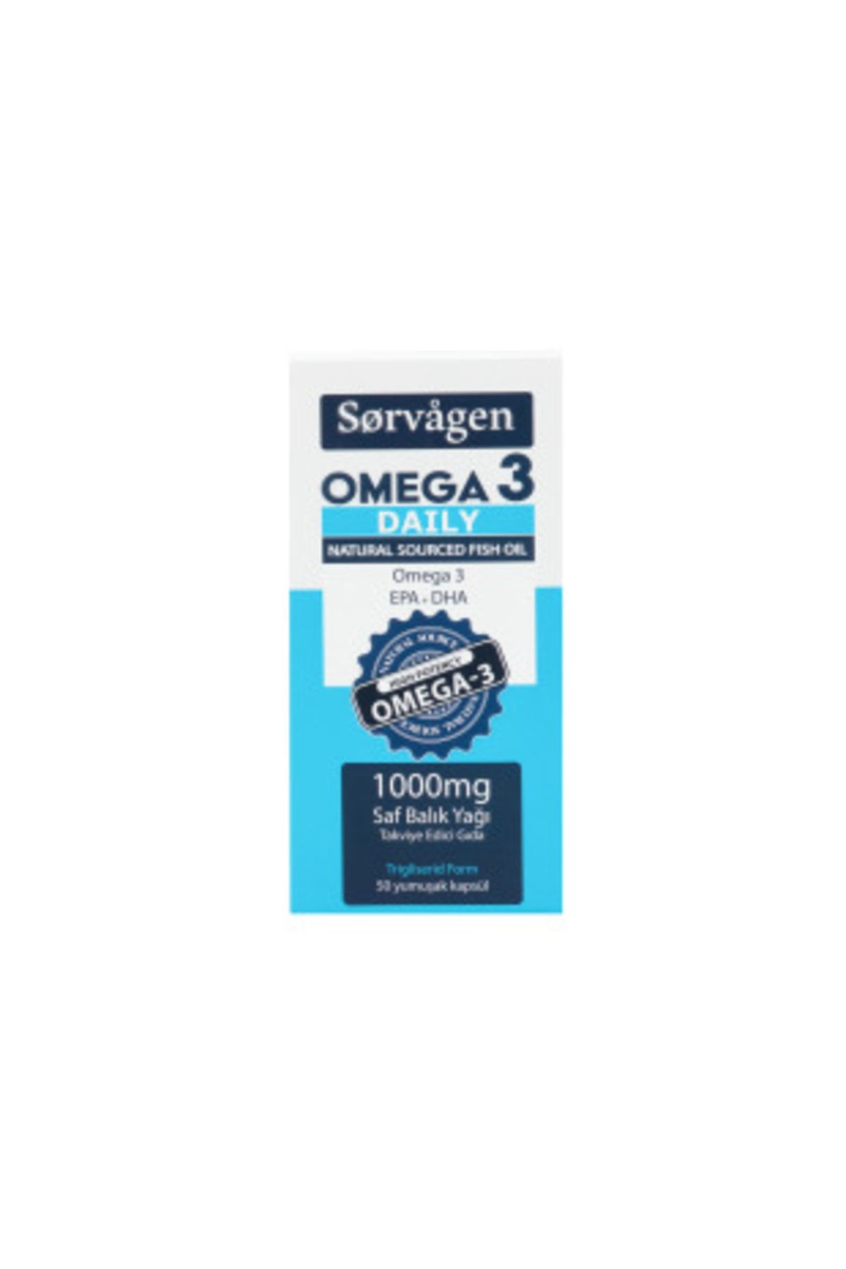 Sorvagen Omega 3 Daily Saf Balık Yağı, 50 Kapsül, 1000 Mg