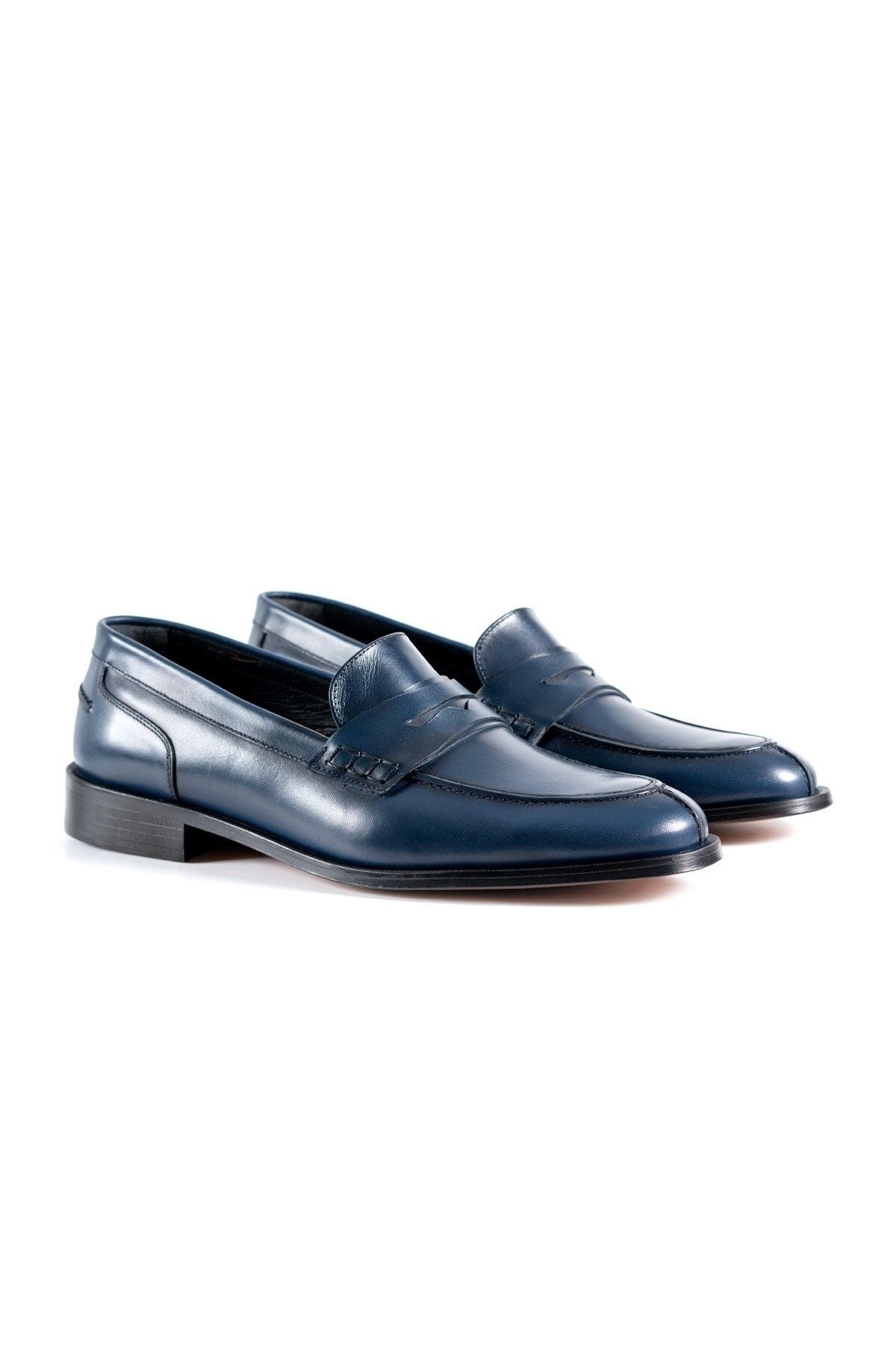 Laviovil Mavi Içi Dışı Hakiki Deri Kösele Taban Klasik Erkek Ayakkabı Lvo202210ek457