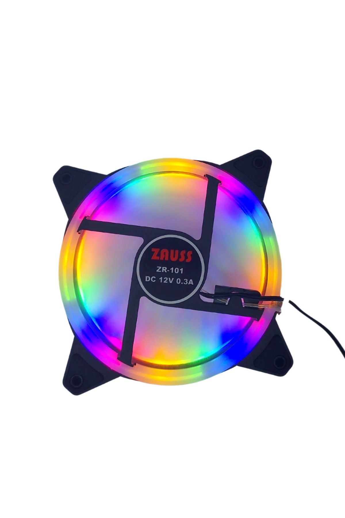 ZAUSS Molex Girişli Sessiz Renkli Fan 12cm Rainbow Kasa Fanı Rgb 120mm Fan