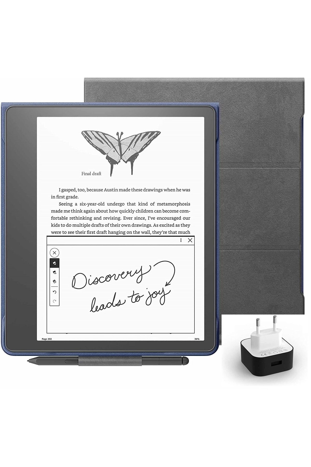 Amazon Kindle Scribe 10.2" E Kitap Okuyucu Premium Pen 32 Gb + Premium Deri Kılıf + Adaptör
