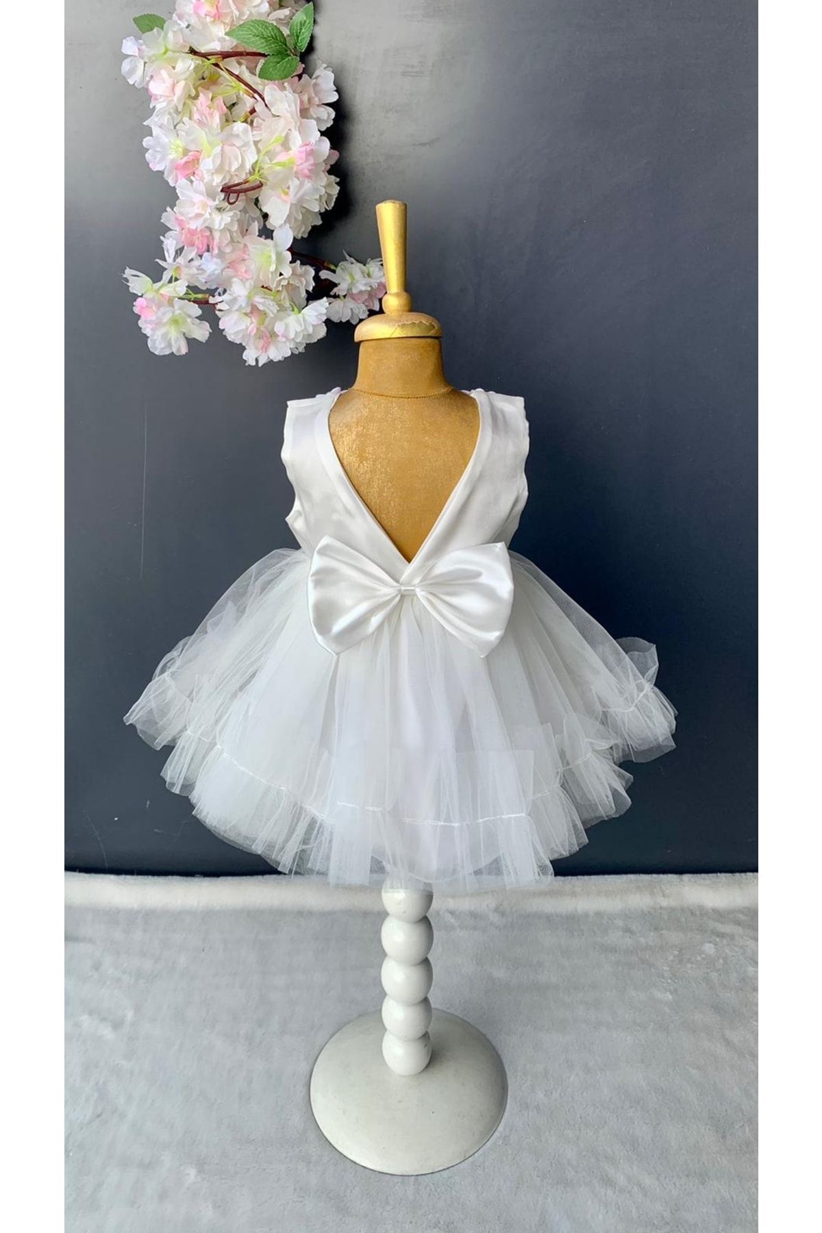 Harry&Millie Petite Ponpon Baby Kız Bebek Yenidoğan Çiçekli Mevlüt Elbisesi Özel Gün Kıyafeti