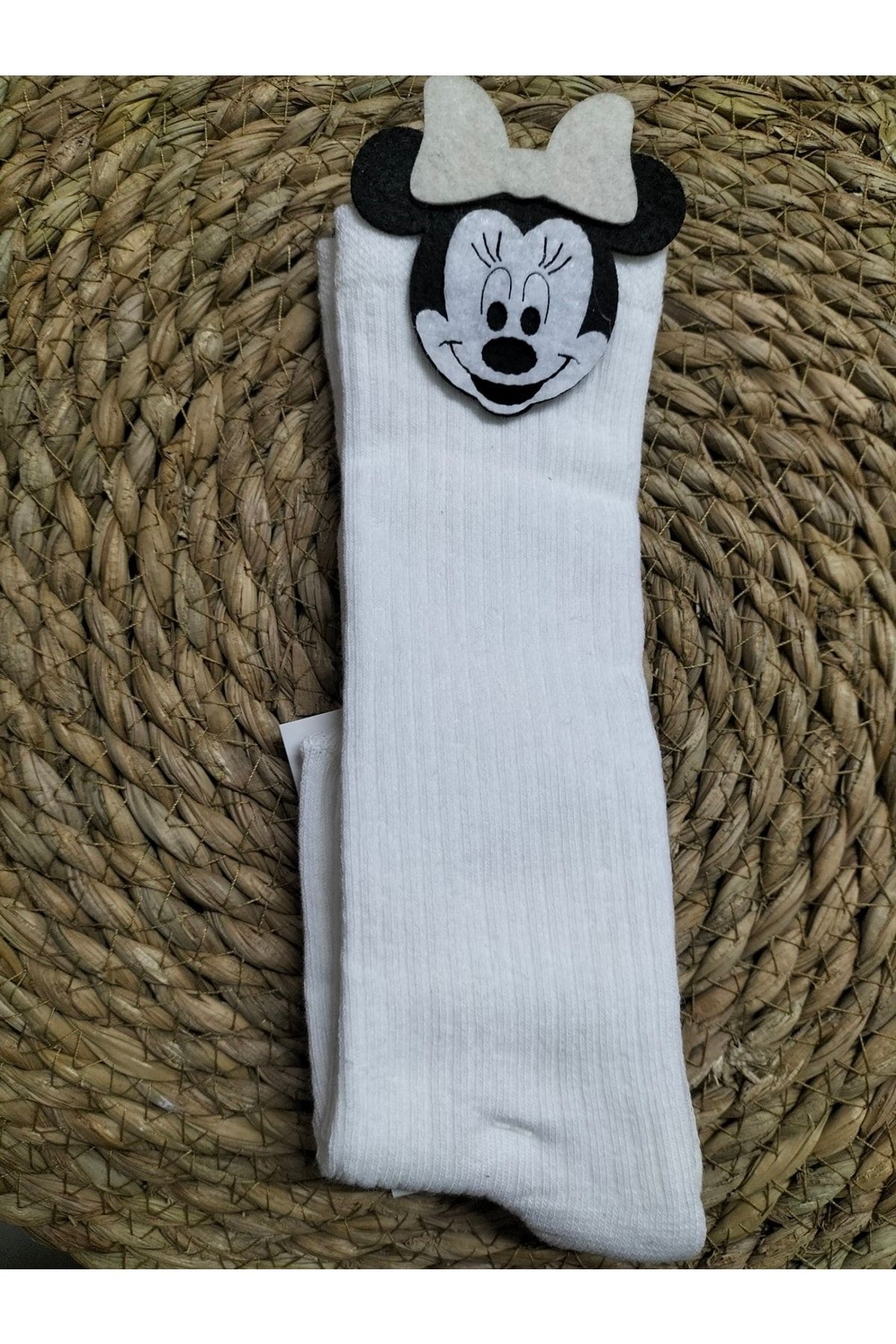 Ekinoks Süper Kalite Kız Çocuk Keçe Mickey Mouse Aksesuarlı Kokulu Çocuk Çorap