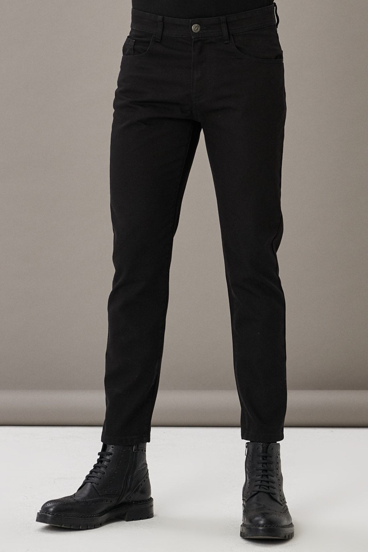 AC&Co / Altınyıldız Classics Erkek Siyah Slim Fit Dar Kesim Denim Jean Kot Pantolon