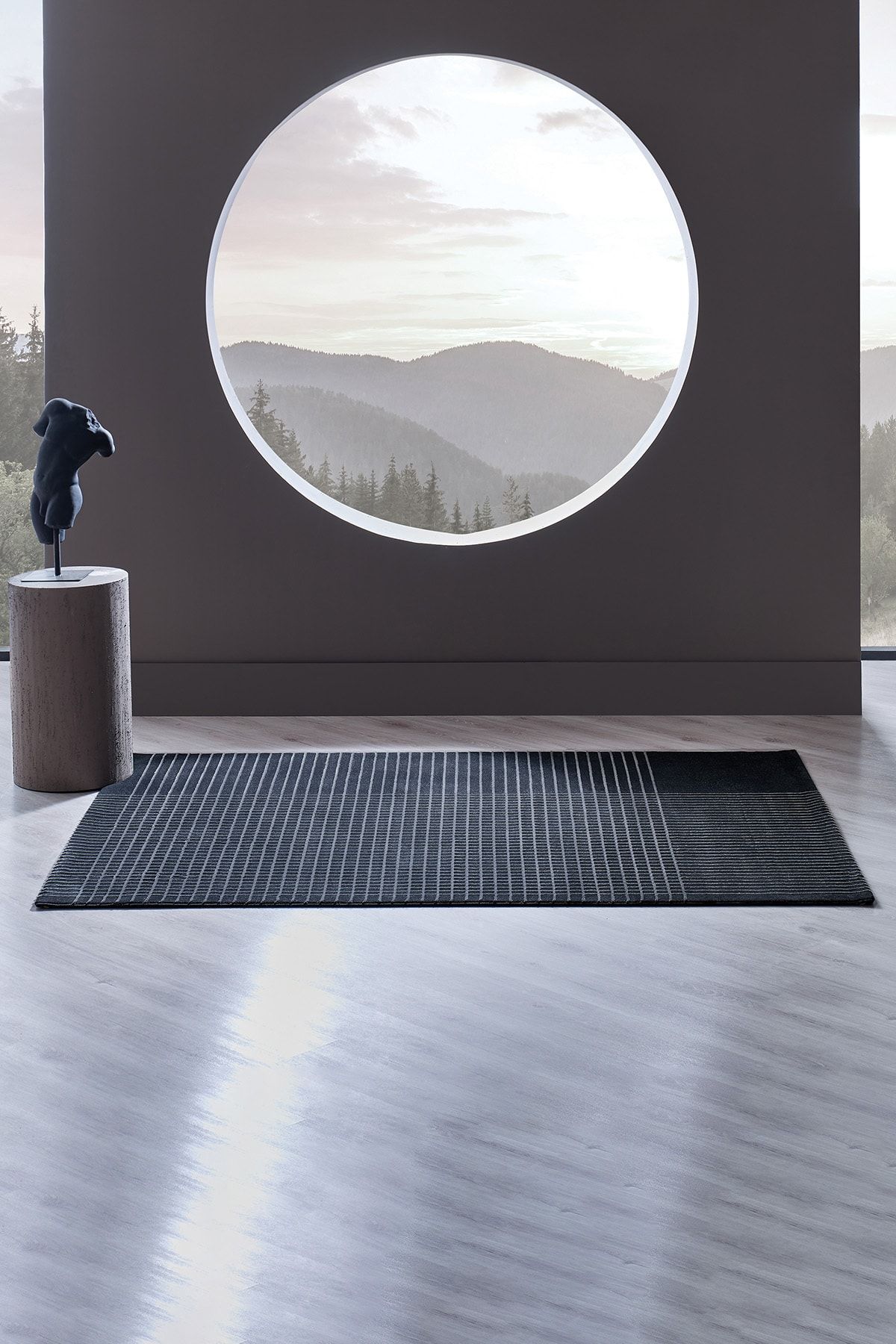 Enza Home Ferran Modern Özel Tasarım Dokuma Halı - Siyah/antrasit
