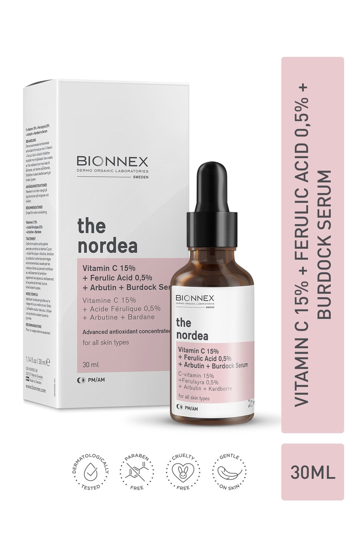 Bionnex The Nordea Vitamin C 15% + Ferulic Acid 0,5% + Arbutin + Burdock