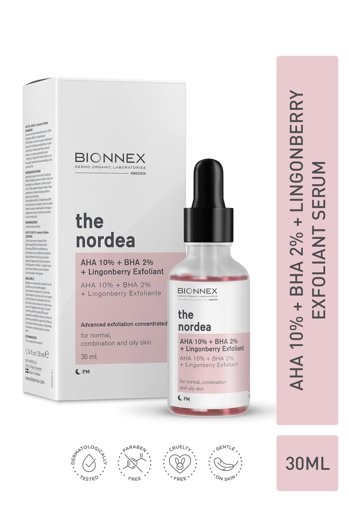 Bionnex The Nordea Aha 10% Bha 2% Exfoliate Lingonberry Exfoliant Serum