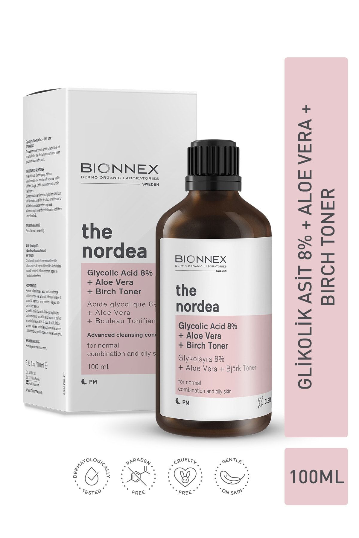 Bionnex The Nordea Glikolik Asit 8% + Aloe Vera + Birch Toner 100 Ml