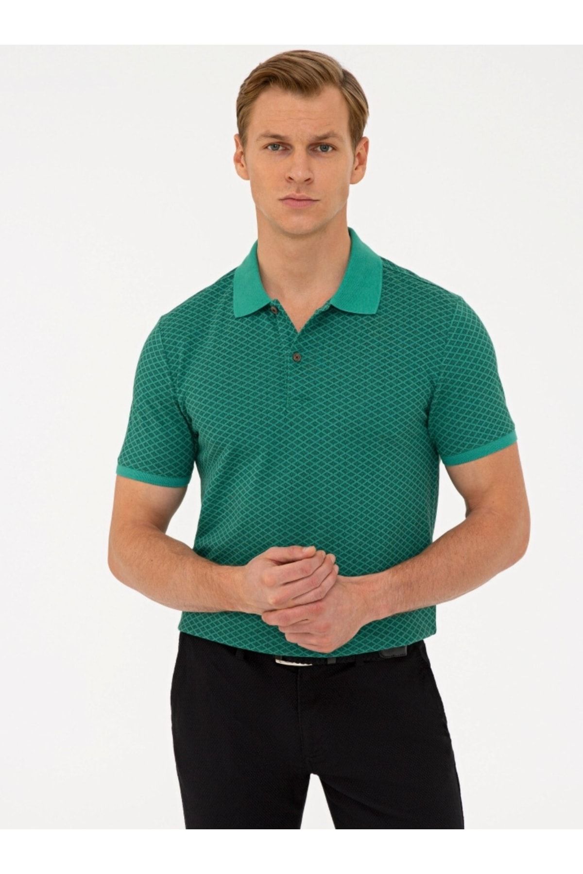 Pierre Cardin Yeşil Slim Fit Polo Yaka T-shirt
