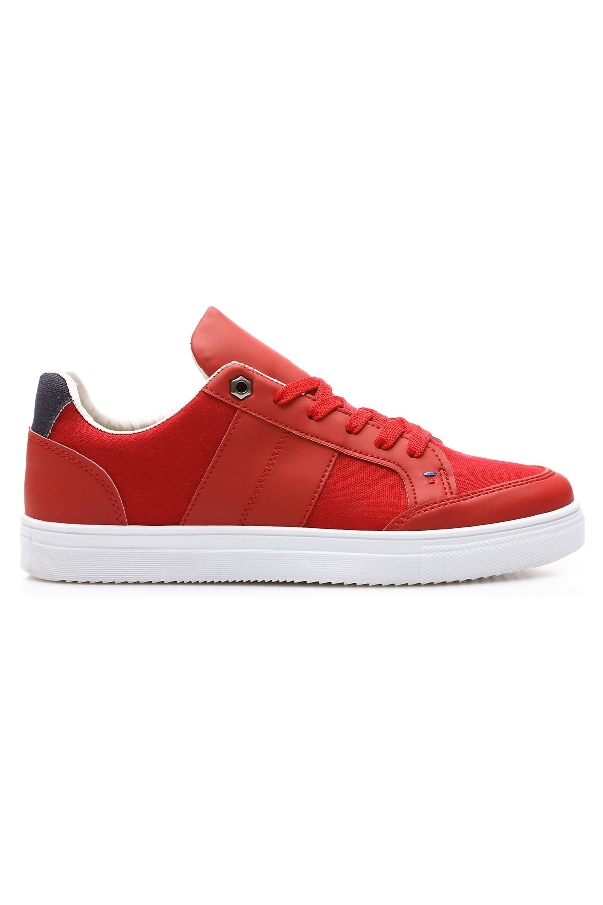 TOMMY LIFE Kırmızı Erkek Bağcıklı Suni Deri Detaylı Spor Ayakkabı-89065