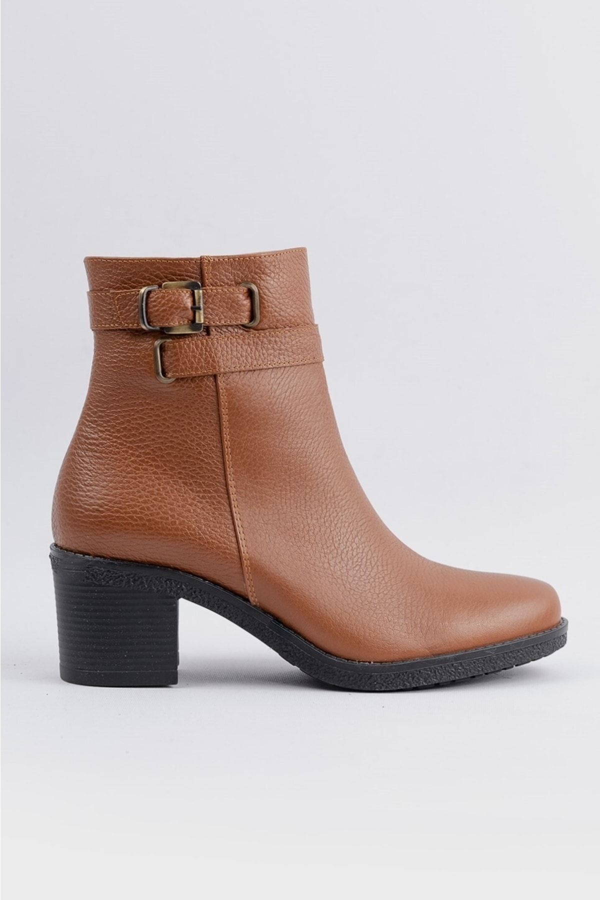 TUNAELLİ Kadın Taba Hakiki Deri 35-40 Numara Bot & Bootie