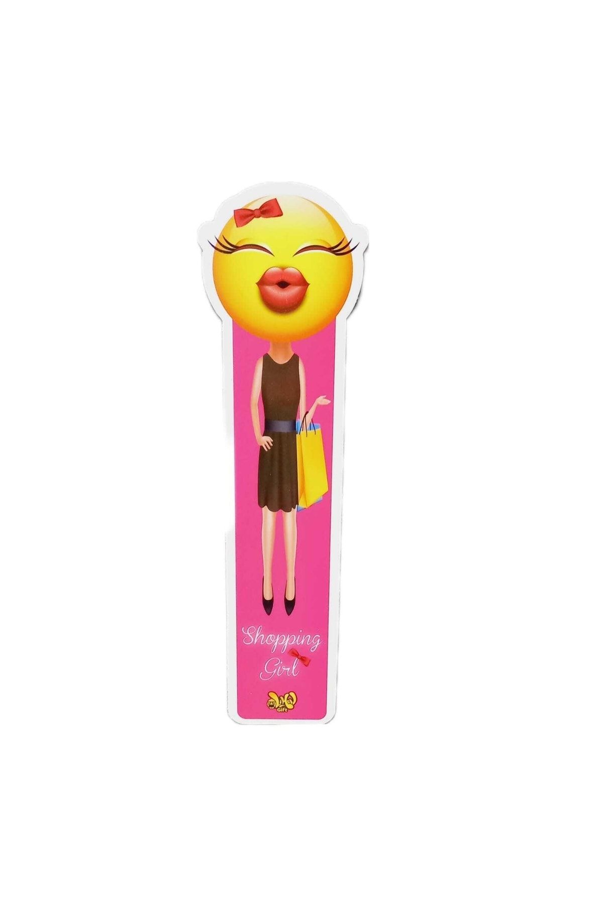Sino Neşeli Emojiler Plastik Kitap Ayracı - Shopping Girl