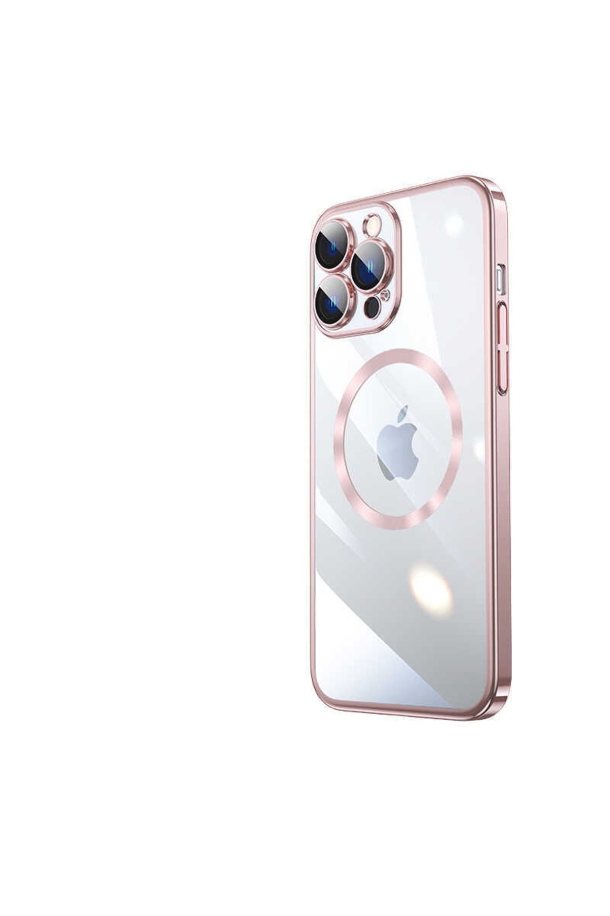 Gpack Apple Iphone 13 Pro Max Kılıf Sert Transparan Arka Kamera Korumalı Riksos Bronz