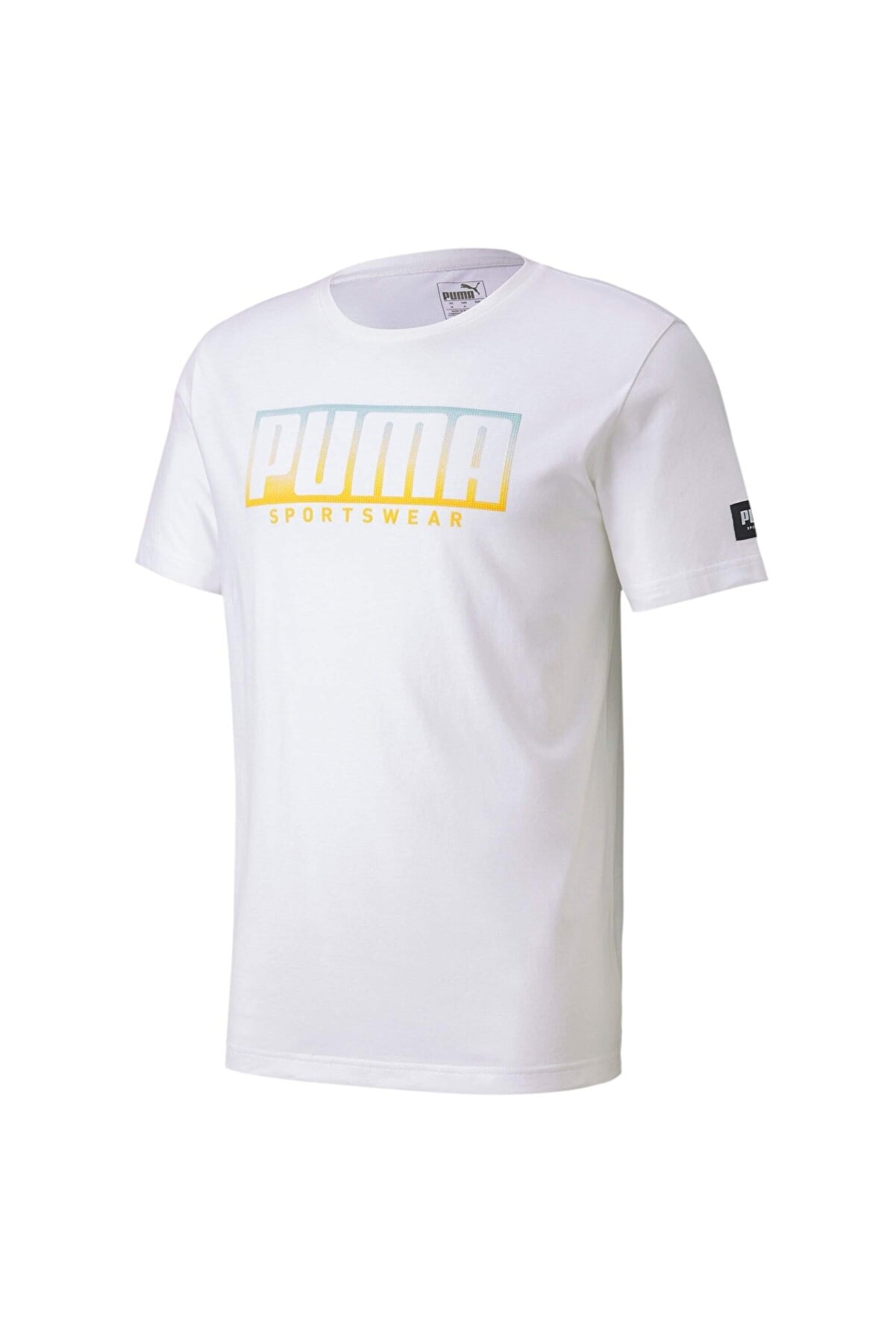 Puma Erkek Beyaz Logo Baskılı T-Shirt 58133352