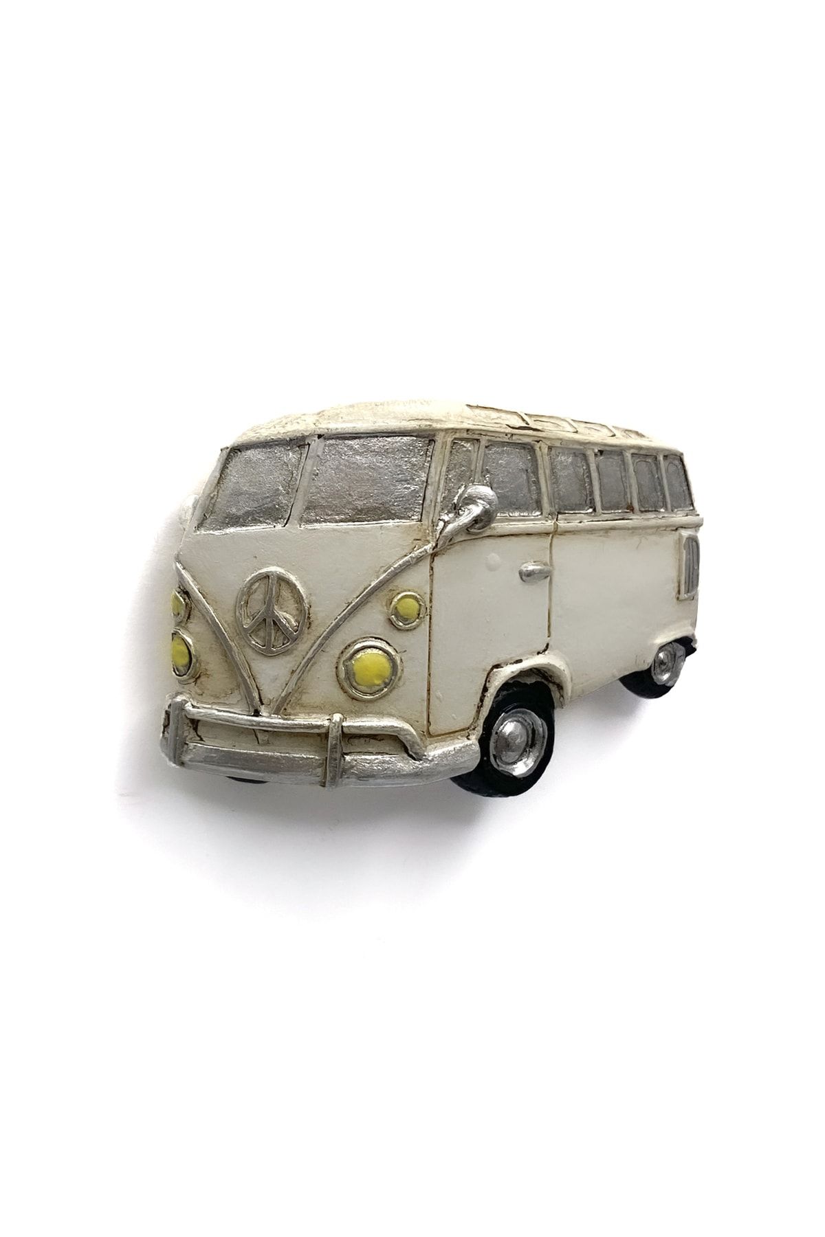 UçanKarınca Dekoratif Buzdolabı Magneti - Nostaljik Beyaz Minibüs