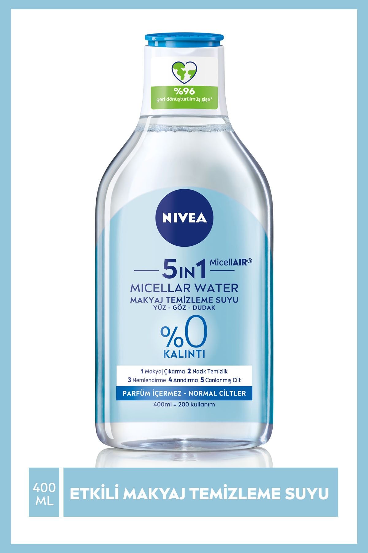 Nivea Micellar Canlandırıcı Makyaj Temizleme Suyu Normal Ciltler 400ml,Yüz Temizleme