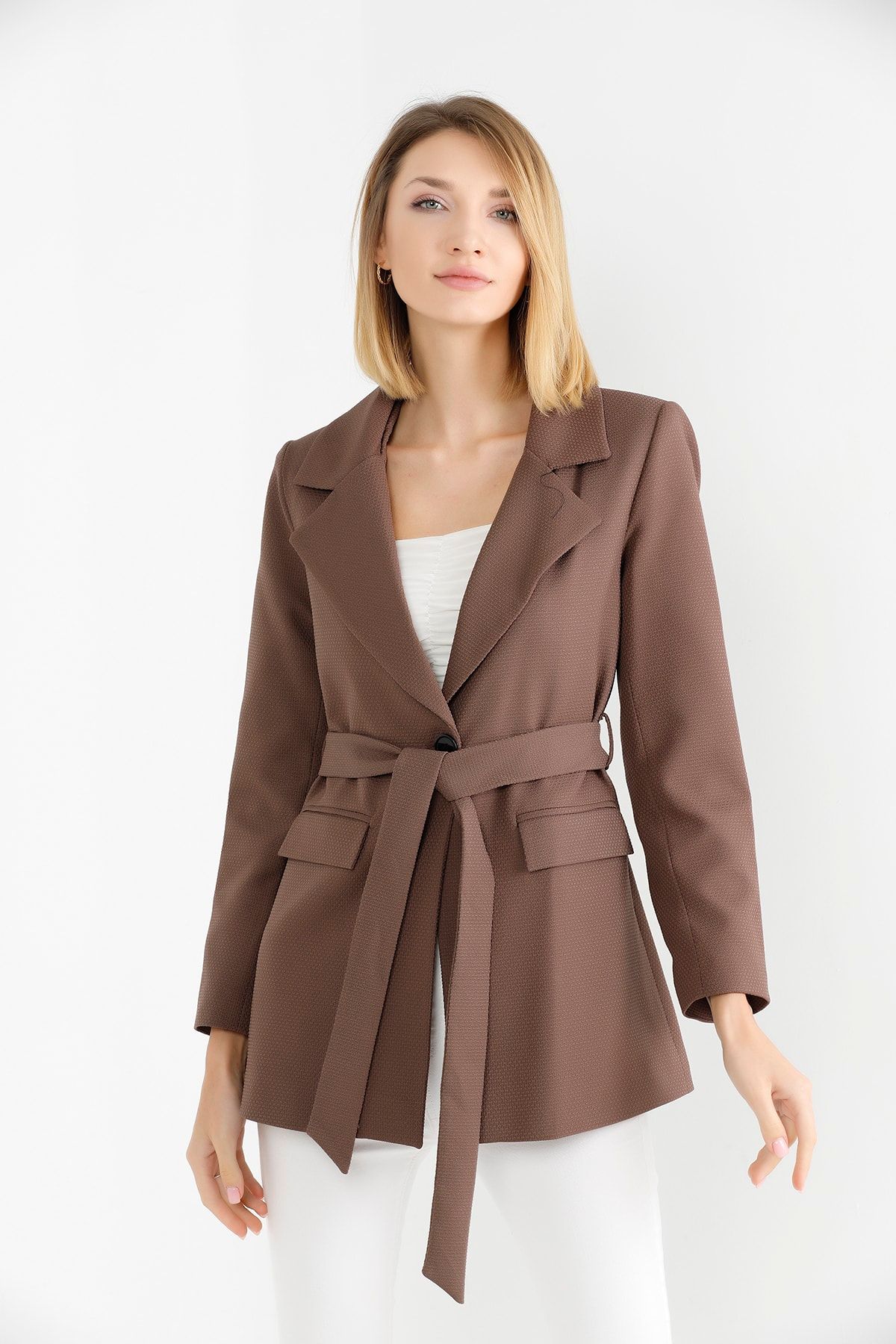 ZERLO Kadın Blazer Ceket - Kahverengi Blazer Ceket
