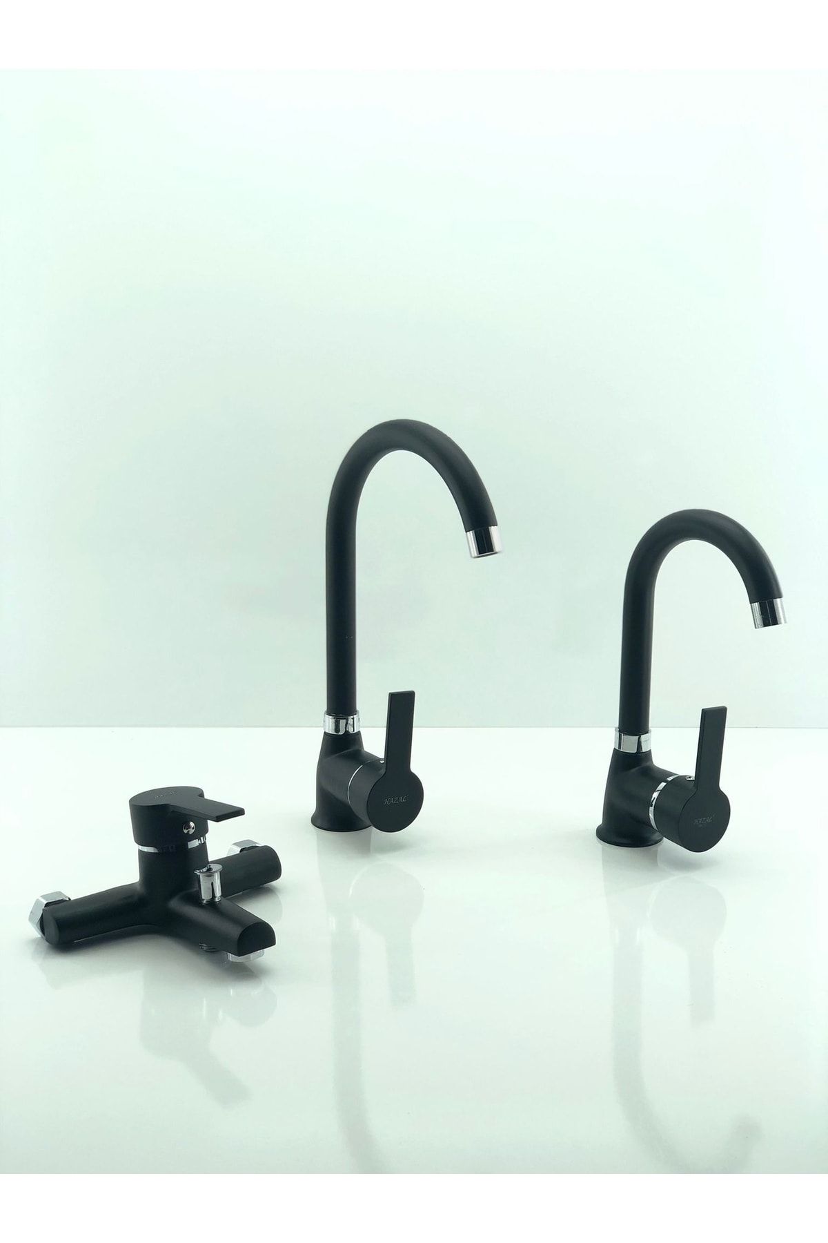 Prima Pirima Mutfak Eviye Bataryası 3'lü Set Eviye- Lavabo- Banyo Bataryası Siyah