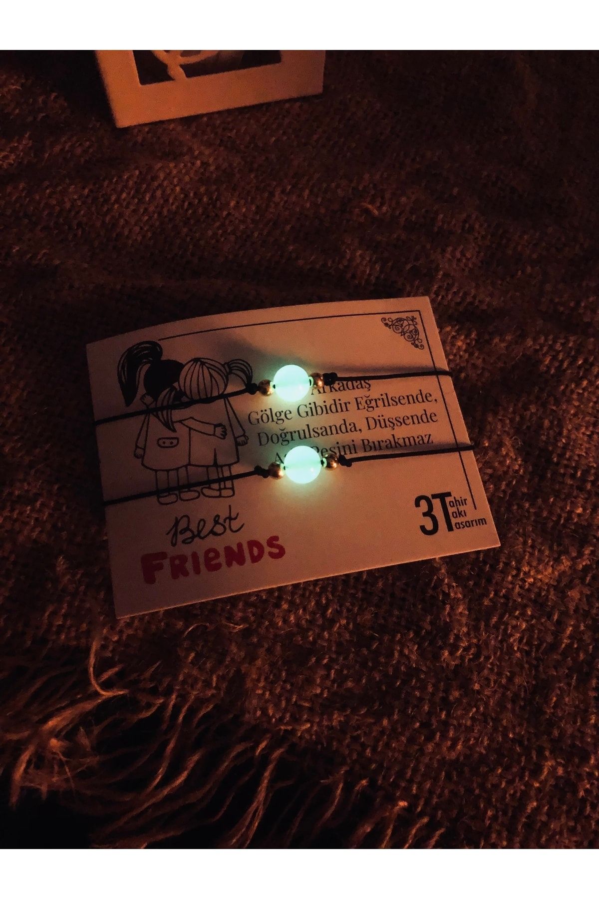 Sewor Karanlıkta Parlayan Fosforlu Kedigözü Sevgili Arkadaşlık Bilekliği