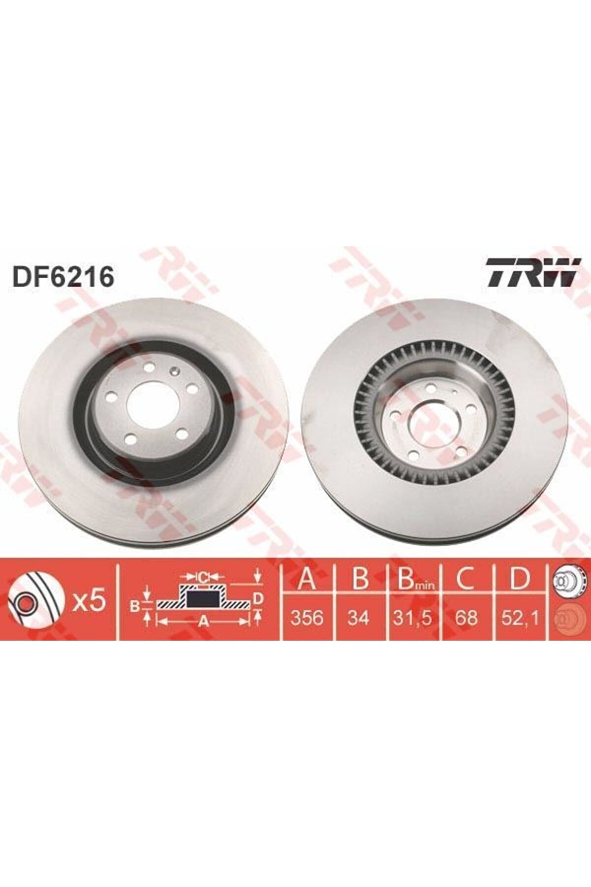 Fren Dıskı Ön A6 11- A7 10- A8 10- Havalı 356mm