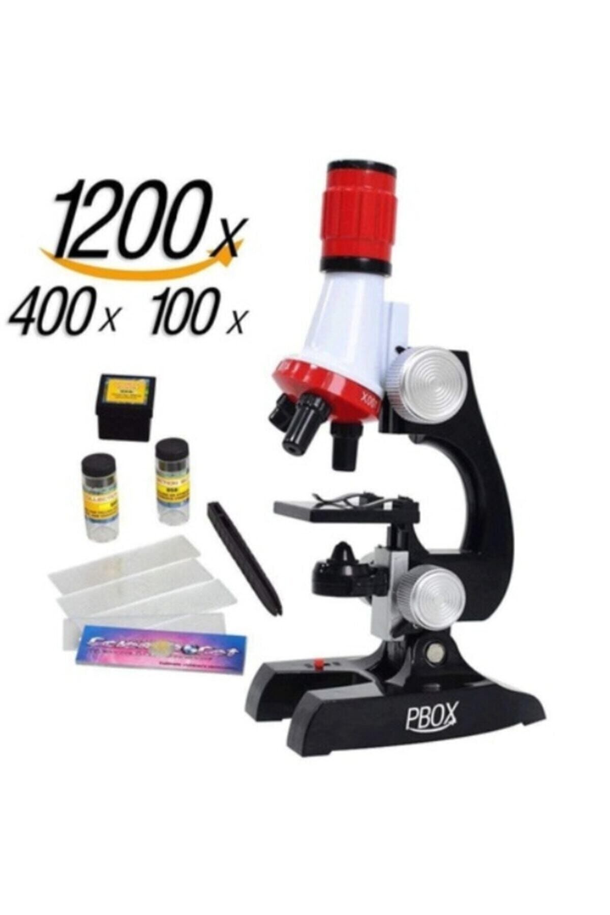 Elif İş Eğitim Mikroskop 100x 400x 1200x Science Mikroskop Seti Led Işıklı
