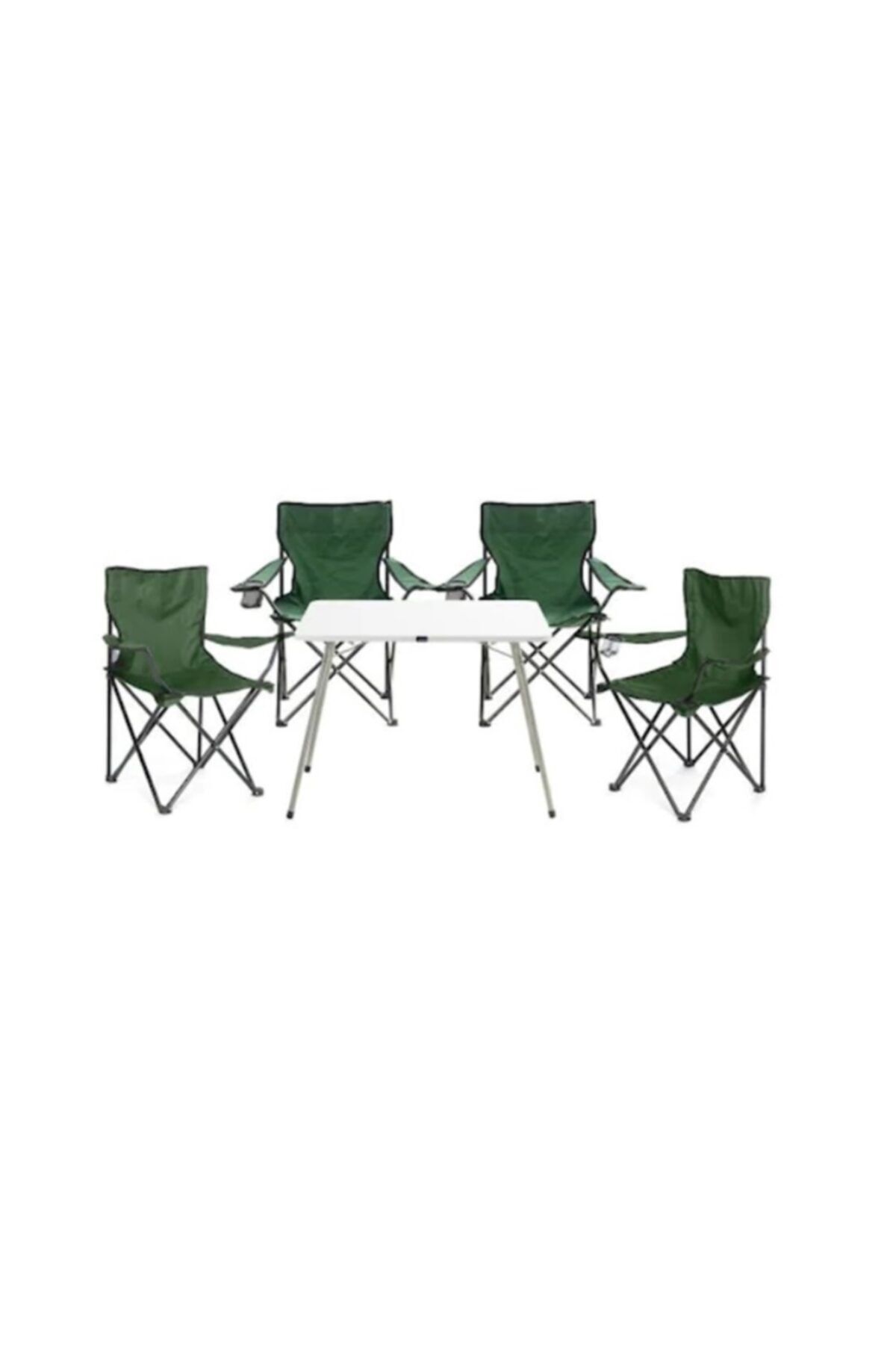 MESİR PLASTİK 4 Lü Katlanır Çantalı Plaj Piknik Kamp Sandalye+60x80 Masa Set