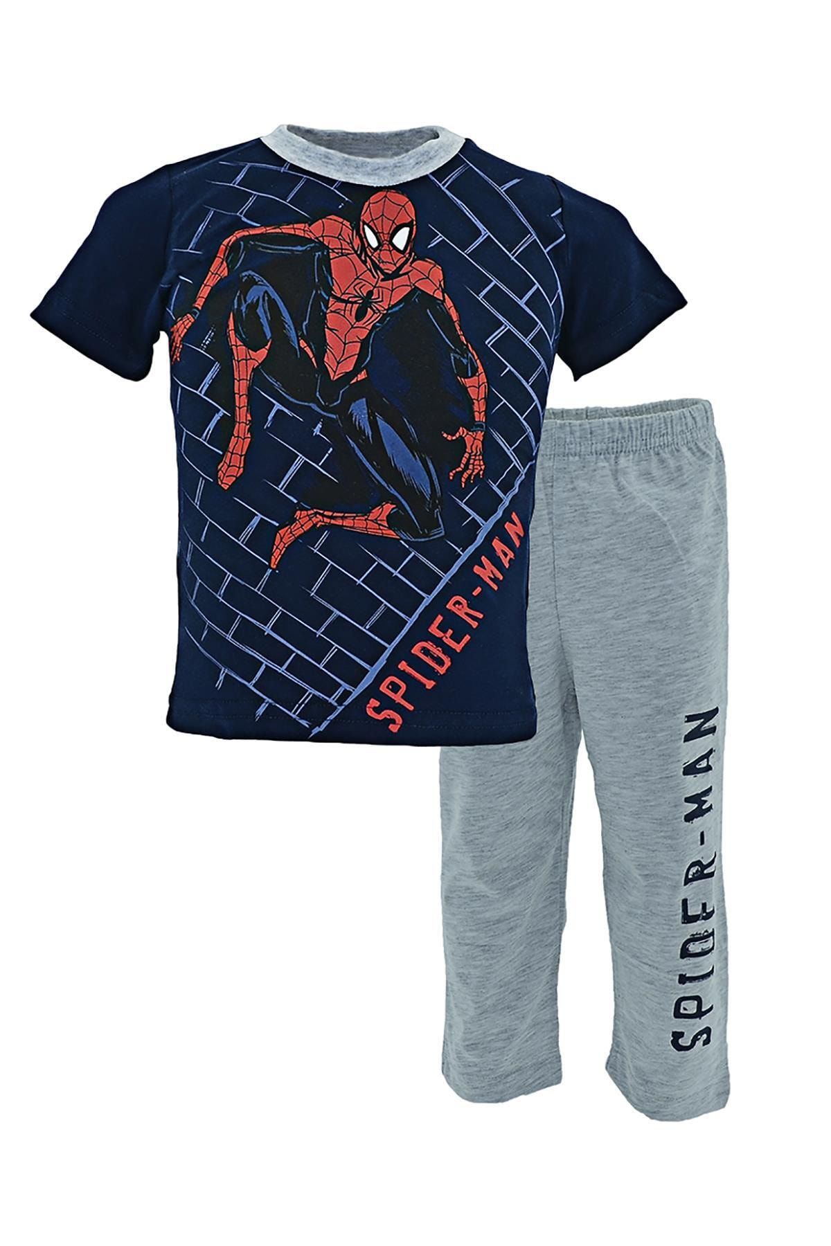Spiderman Spider Man Lisanslı Lacivert Erkek Çocuk Pijama Takımı