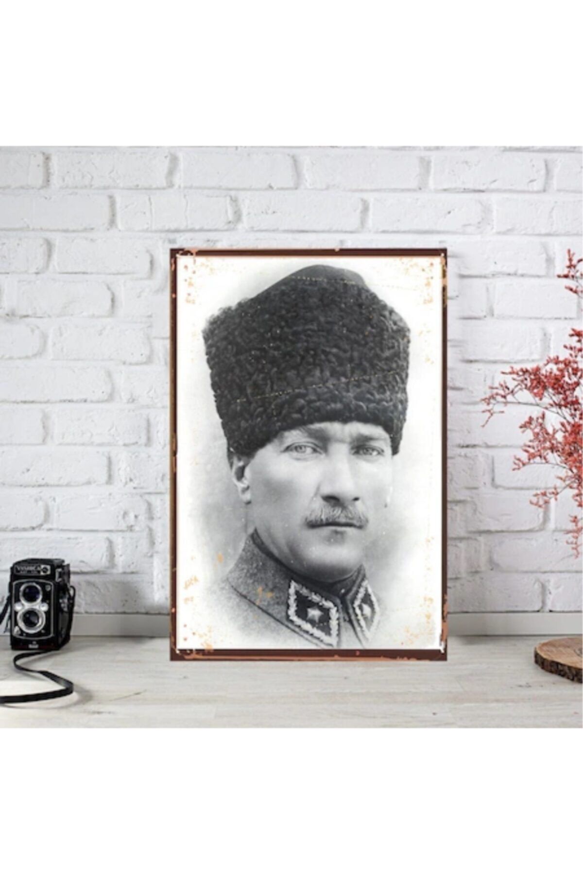 FERMAN HEDİYELİK Atatürk Ahşap Retro Poster-2 17,5 X 27,5 cm