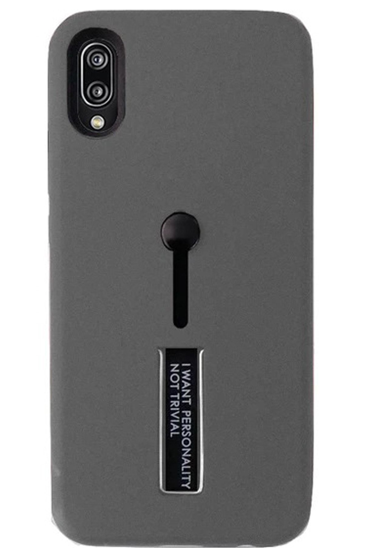 Joyroom Huawei P20 Selfie Yüzüklü Stantlı Kılıf Gri