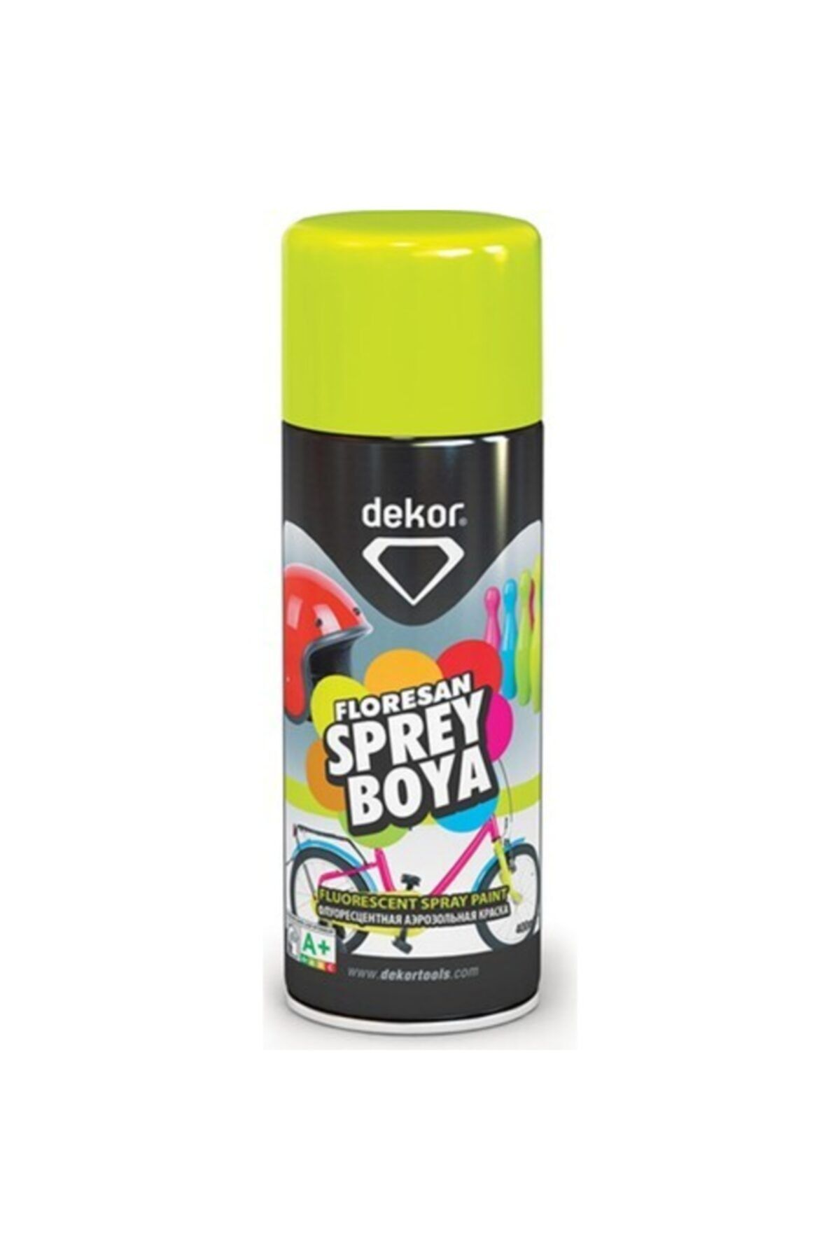 Dekor Floresan Sarı Sprey Boya 400ml