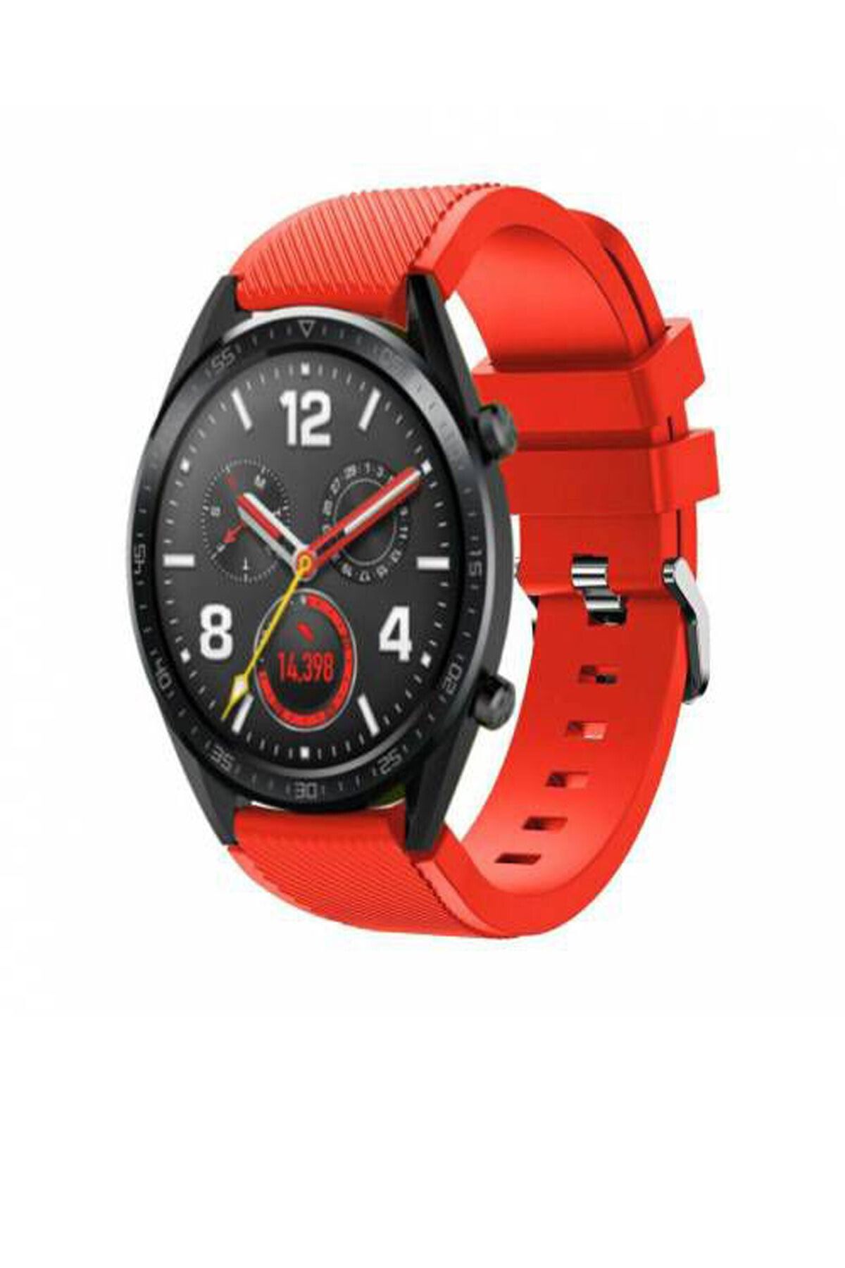 TahTicMer Huawei Watch Gt 46mm Sport Kordon Silikon Kırmızı