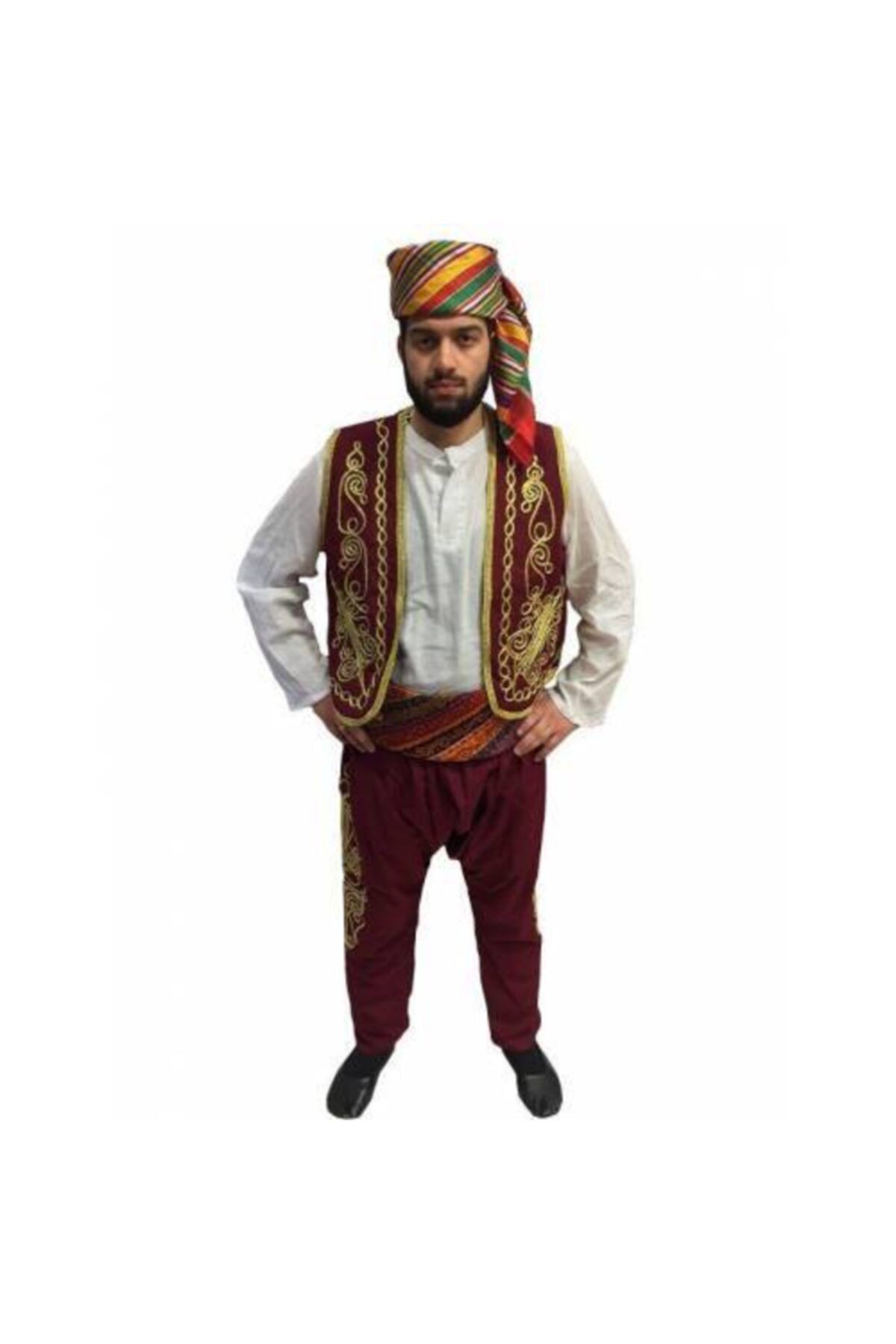DilekKostüm Dondurmacı Şerbetçi Osmanlı Erkek Kıyafeti Yelek Fes Takımı Halk Kıyafeti Nargileci Elbiseleri
