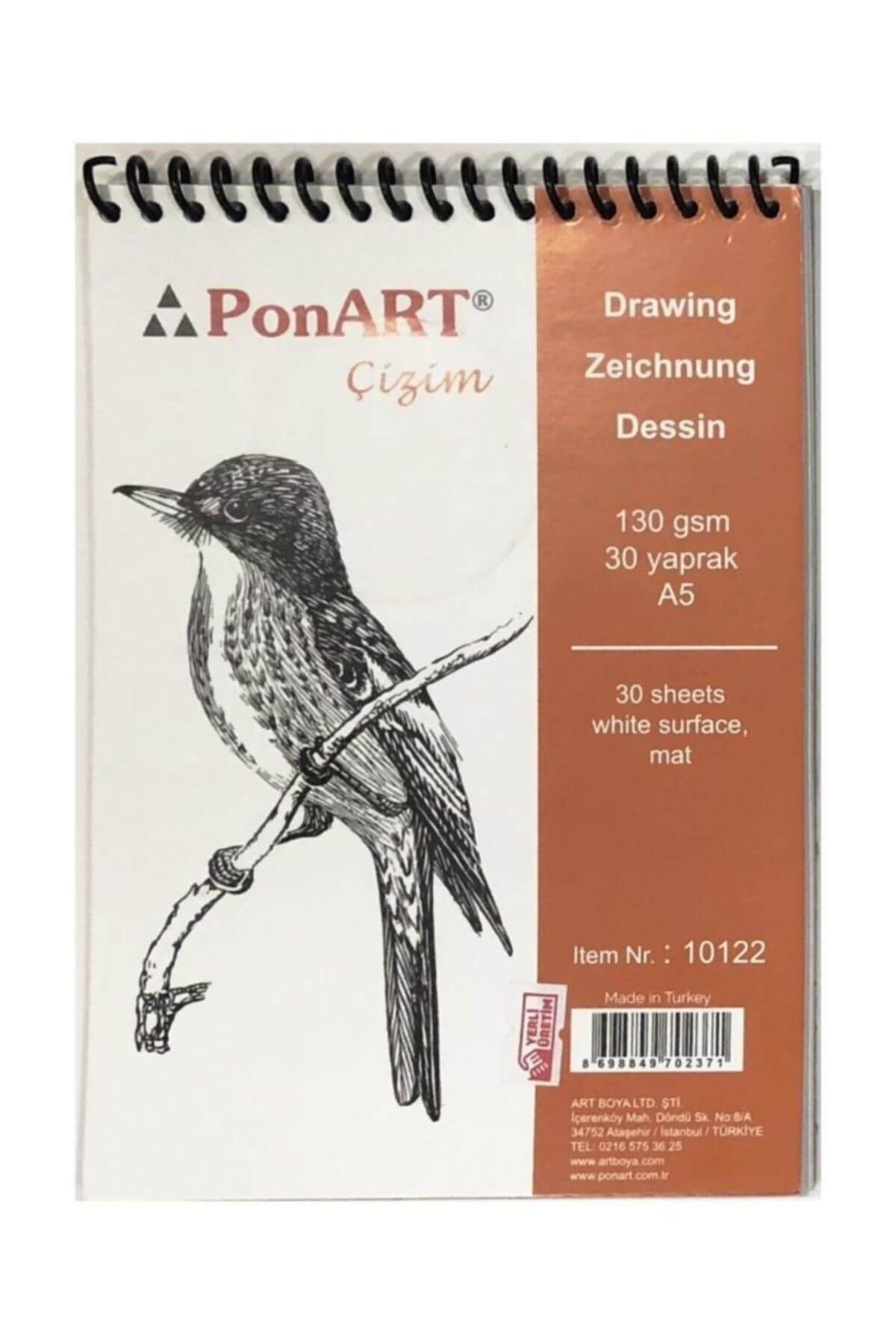 Ponart Blok Spiralli 130 gr. 30 Sayfa A5